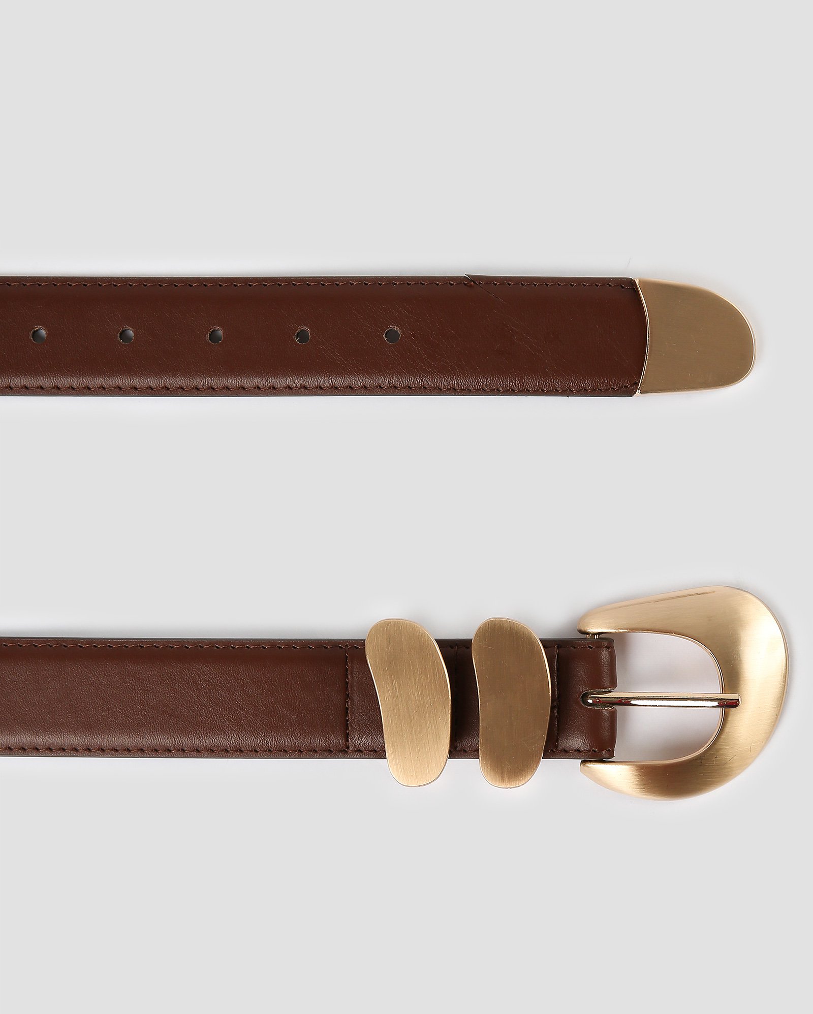 Cinto feminino poliuretano com fivela moderna - Marrom | Accessori by Riachuelo