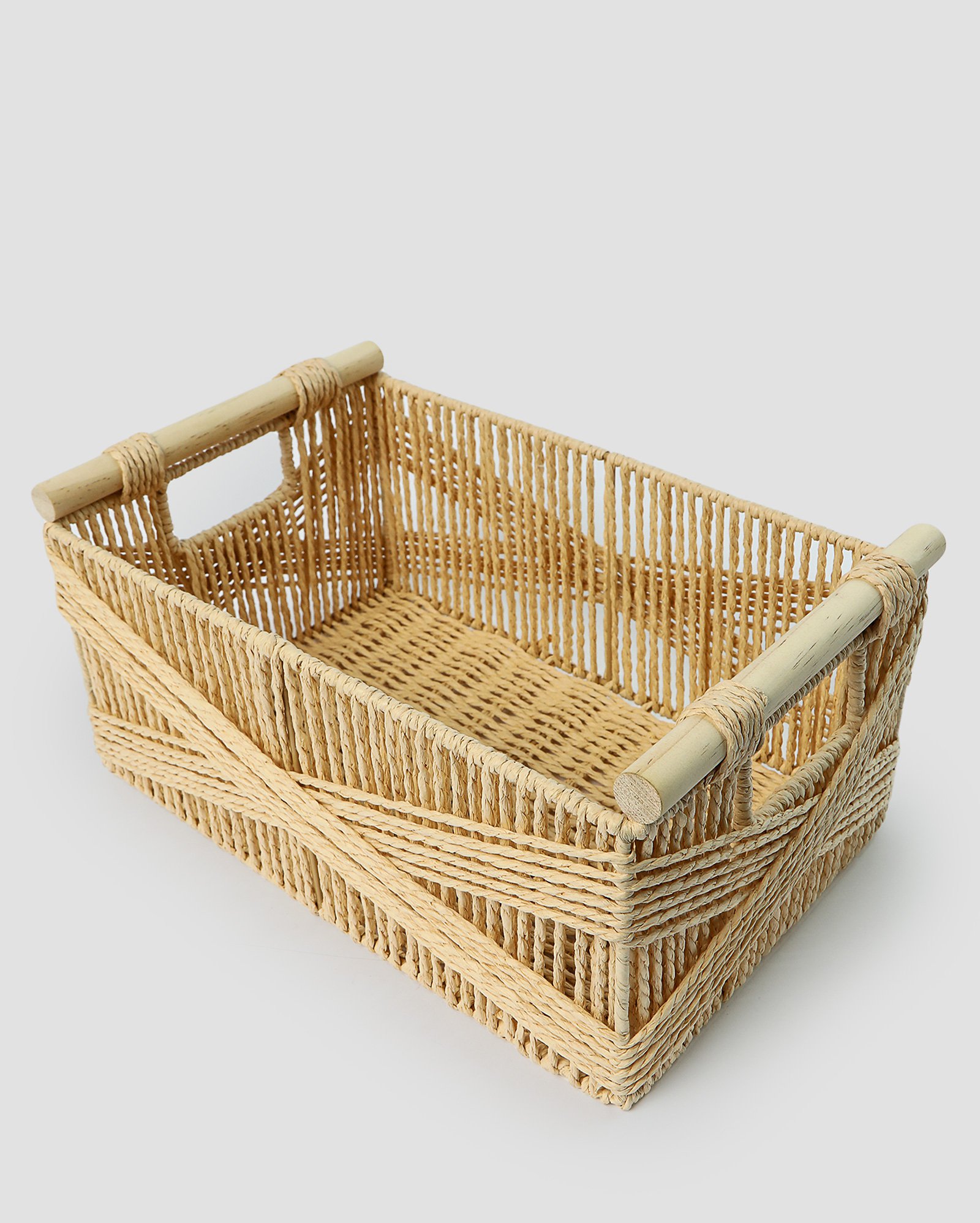 Cesto organizador M retangular Francis 36cm bege | Casa Riachuelo