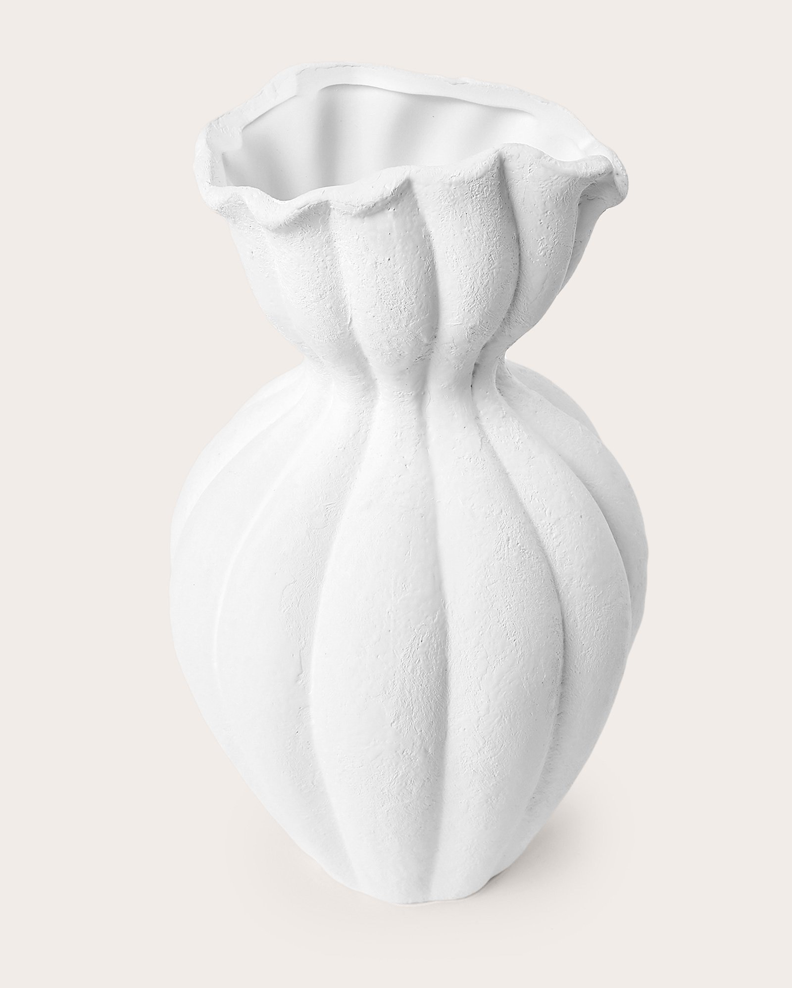 Vaso de cerâmica Catarina 30x17cm branco | Casa Riachuelo