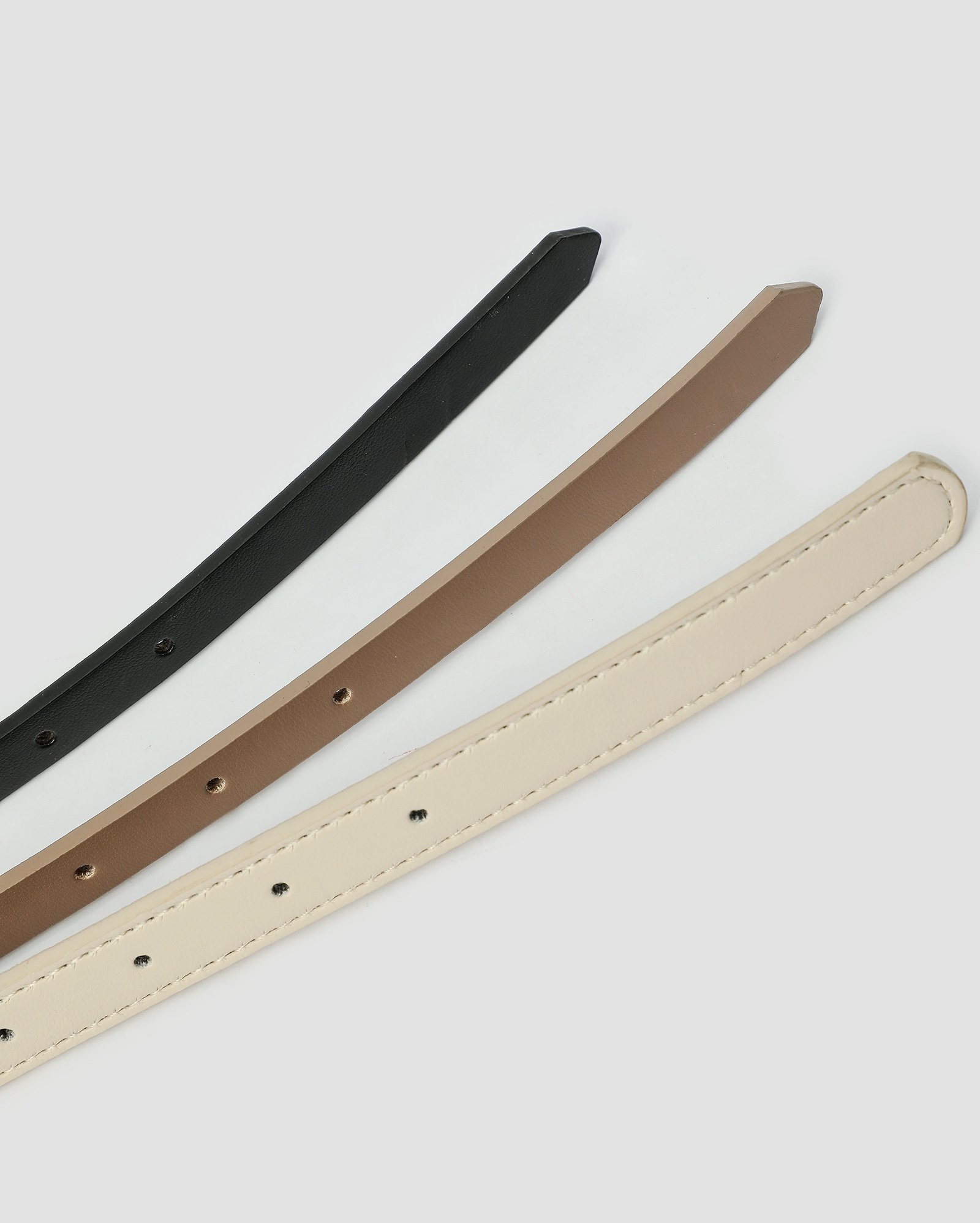 Kit cinto feminino 3 peças liso multicor | Accessori
