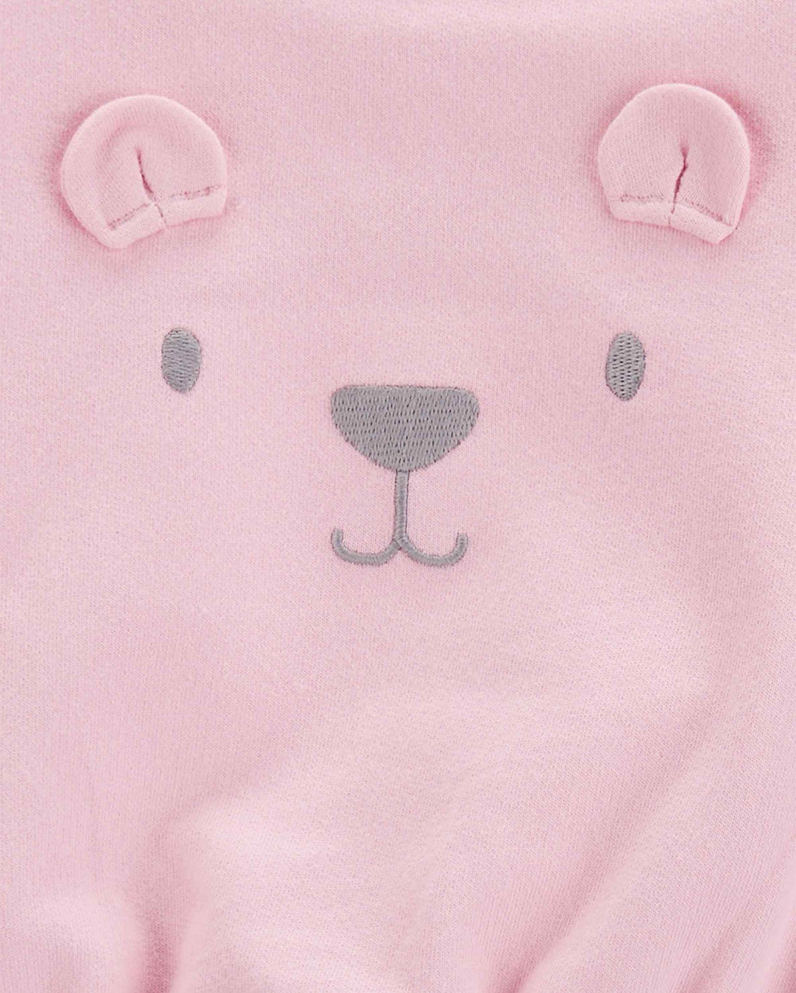 Conjunto longo de moletom bebê  3 peças bichinho rosa | Carter's