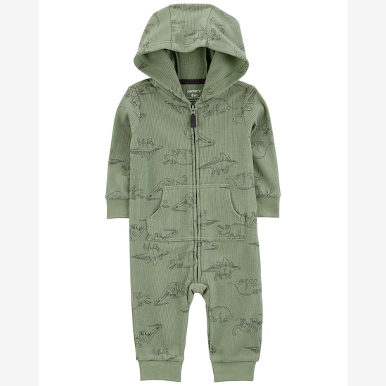 Macacão bebê com capuz dinossauros verde | Carter's