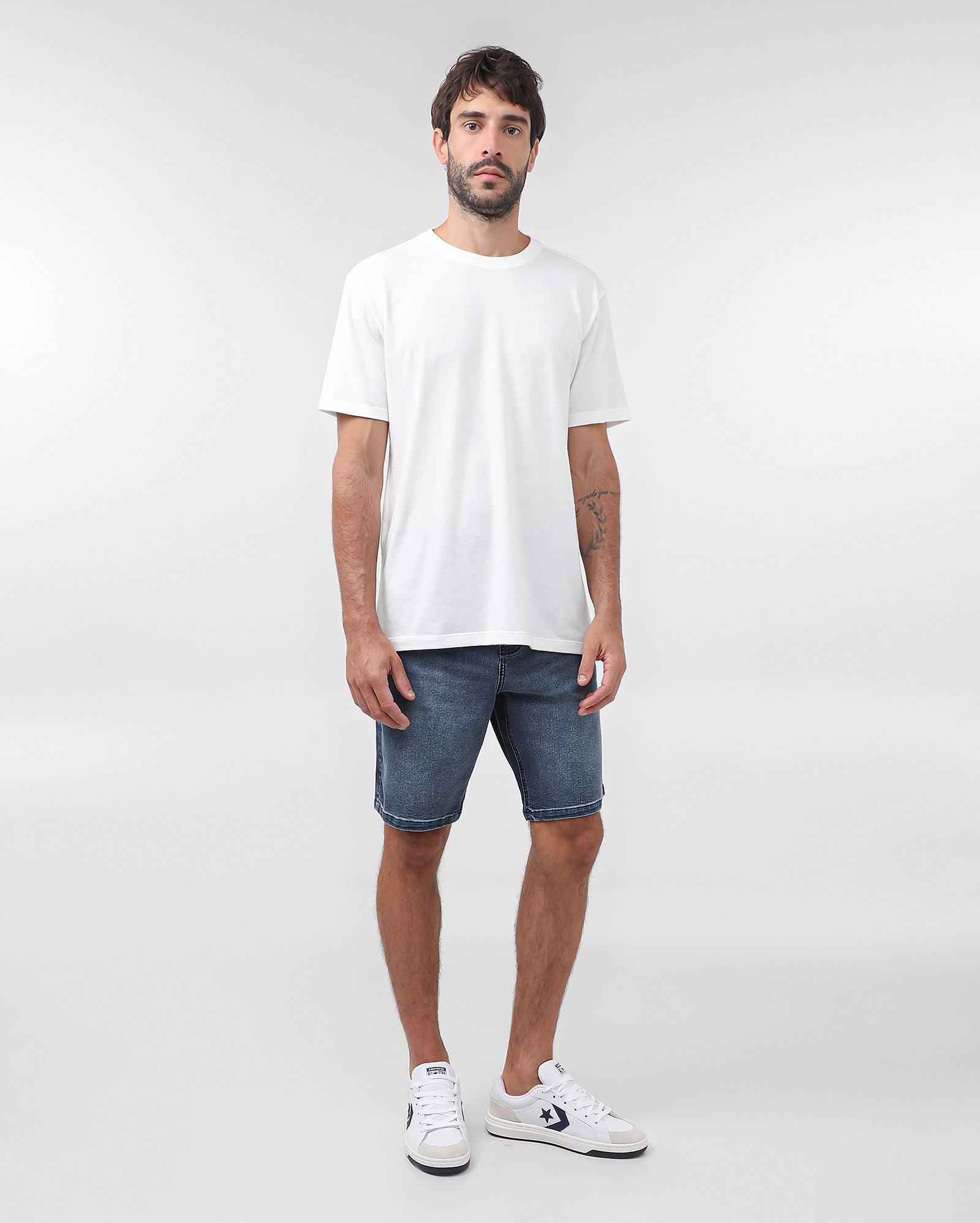 Bermuda jeans masculina reta denim médio | Pool Jeans
