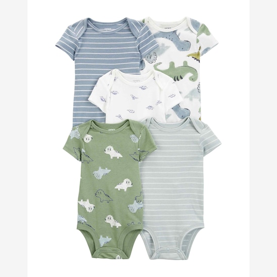Kit body bebê 5 peças dinossauro listrado multicor | Carter's