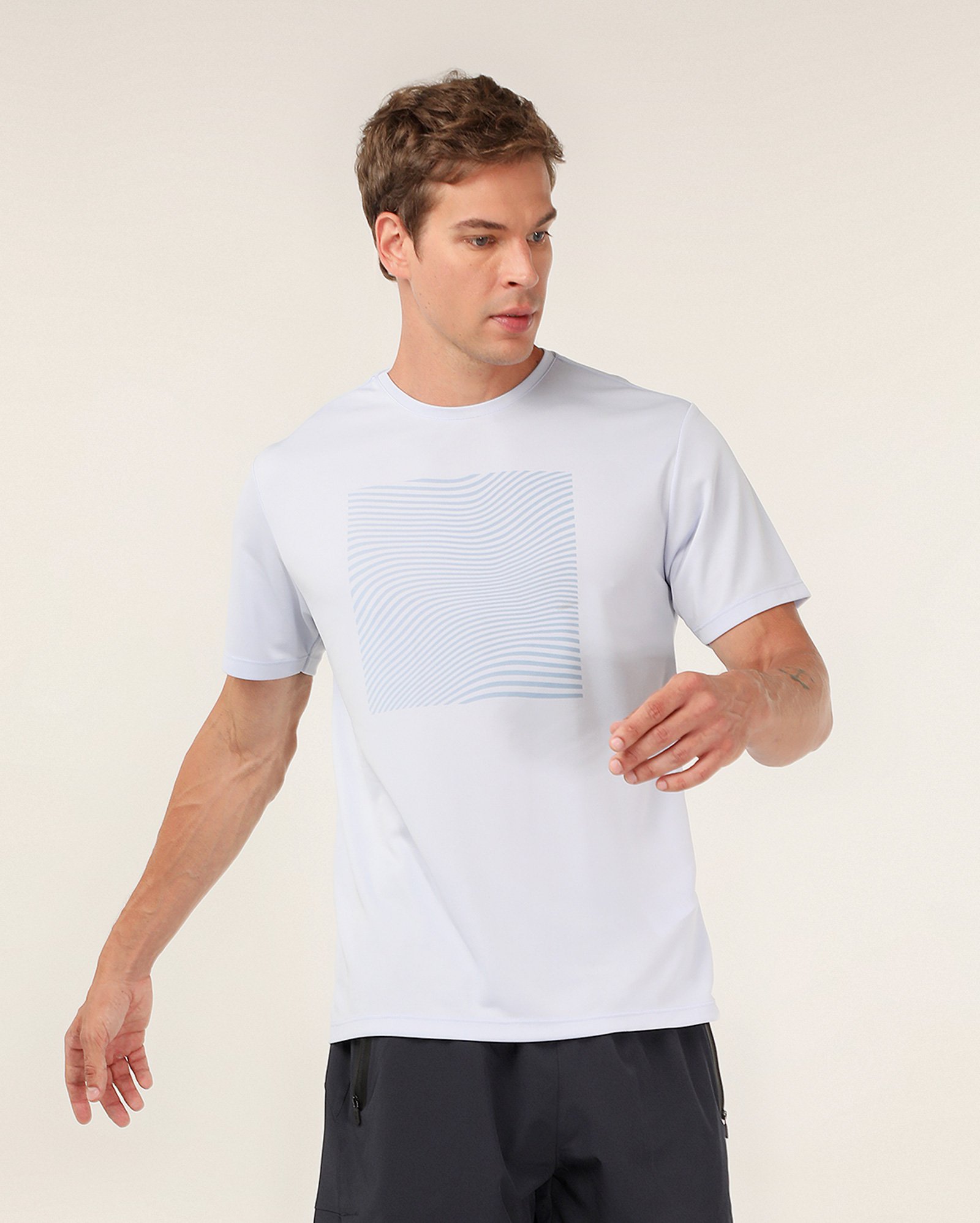 Camiseta esportiva masculina ondas azul | BodyWork by Riachuelo