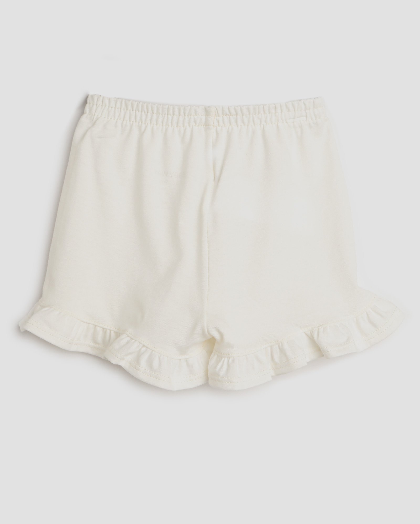 Short bebê de algodão com babado - Off-white | Baby Way