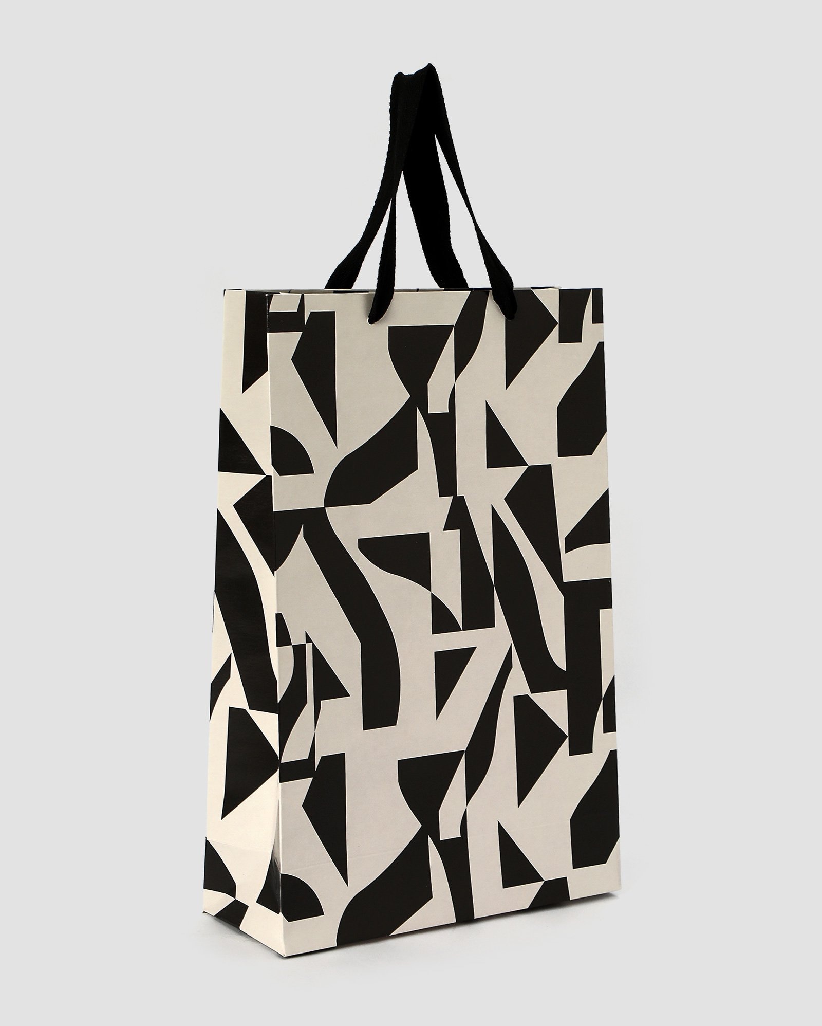 Sacola de presente M estampa geométrica preta | Accessori by Riachuelo