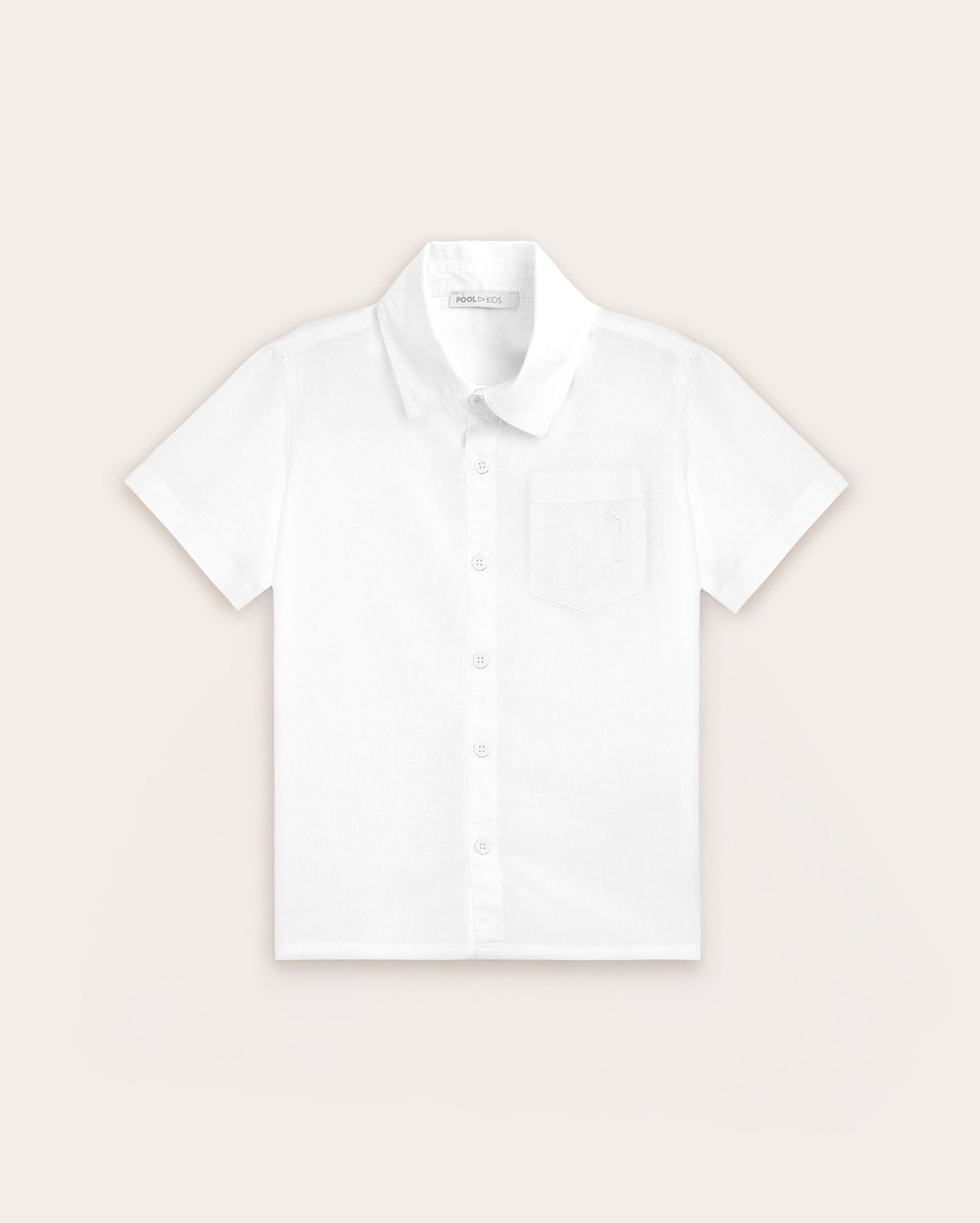 Camisa infantil bolsinho coqueiro 4-10A branca | Pool Kids