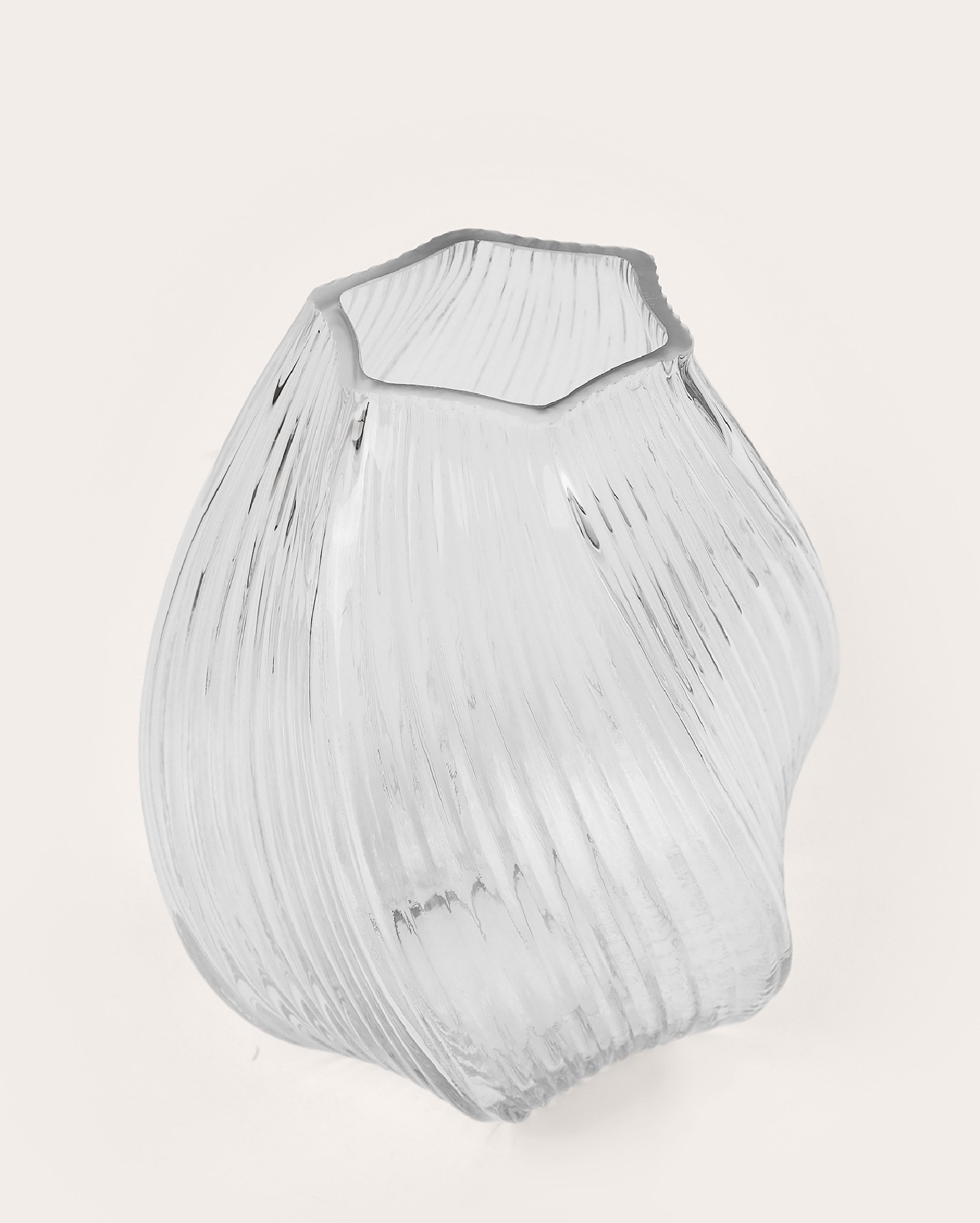 Vaso de vidro P geométrico Fabricio 18x14cm | Casa Riachuelo
