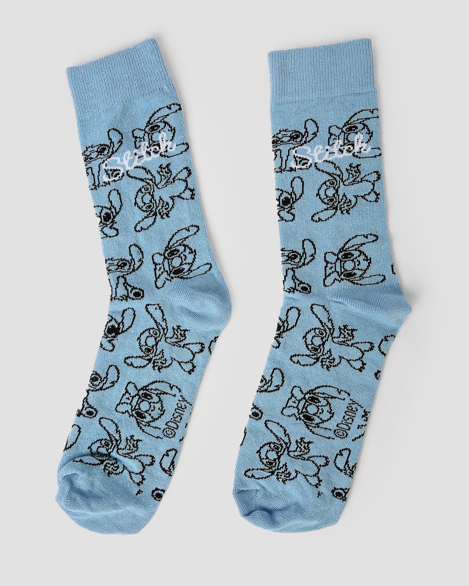 Meia unissex cano longo Stitch azul | Disney