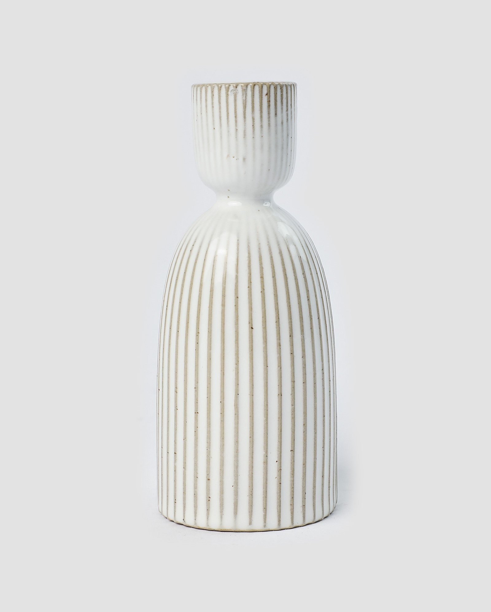 Porta-vela em cerâmica Francesca 13x5cm branco| Casa Riachuelo