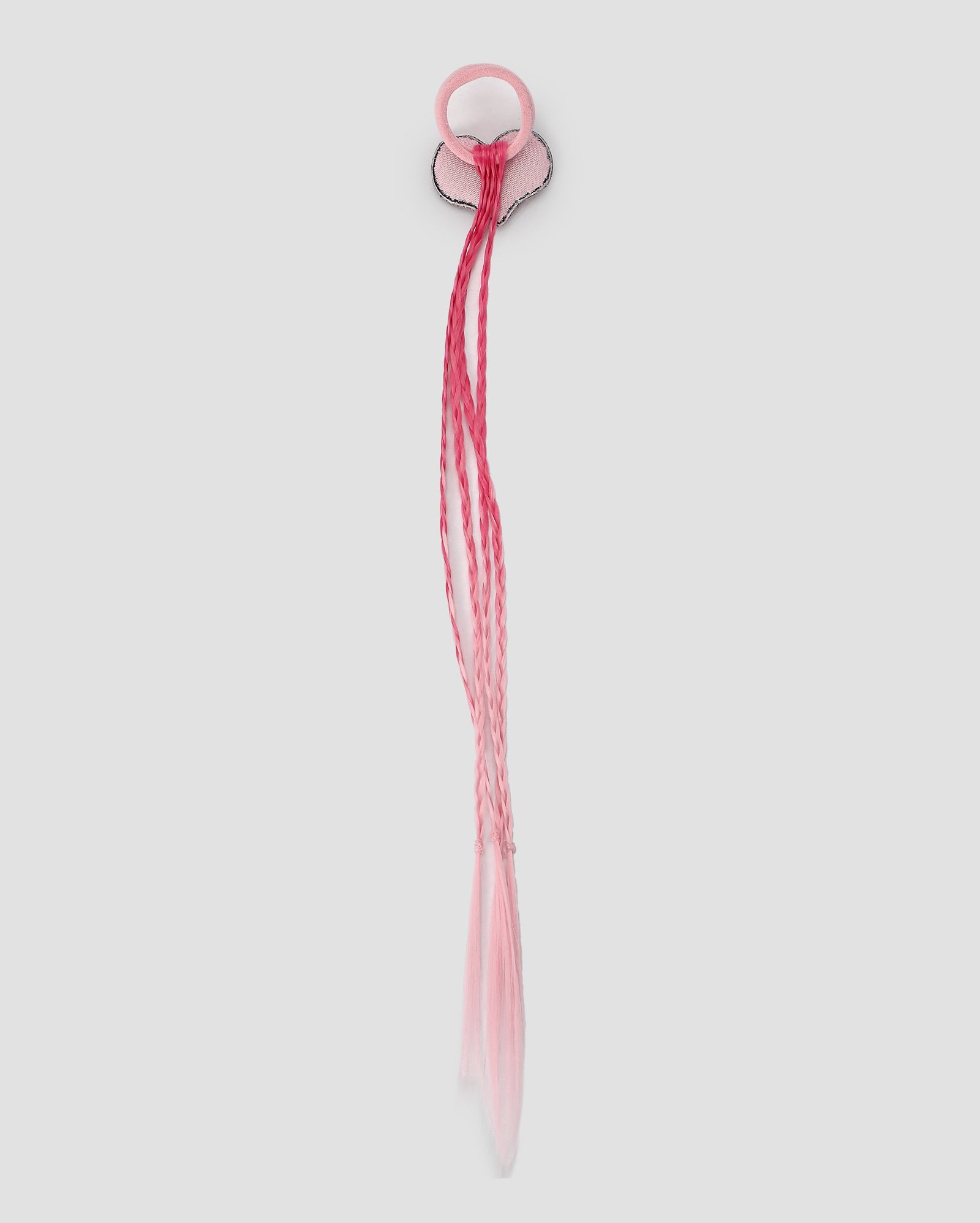 Elástico de cabelo infantil com tranças coração rosa — foto 2