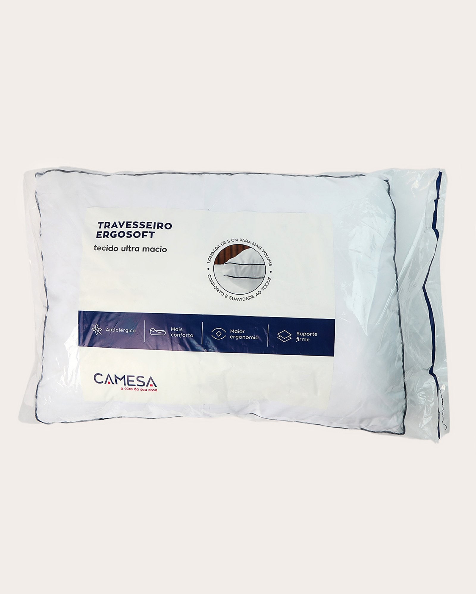 Travesseiro ergosoft ultra macio branco | Camesa