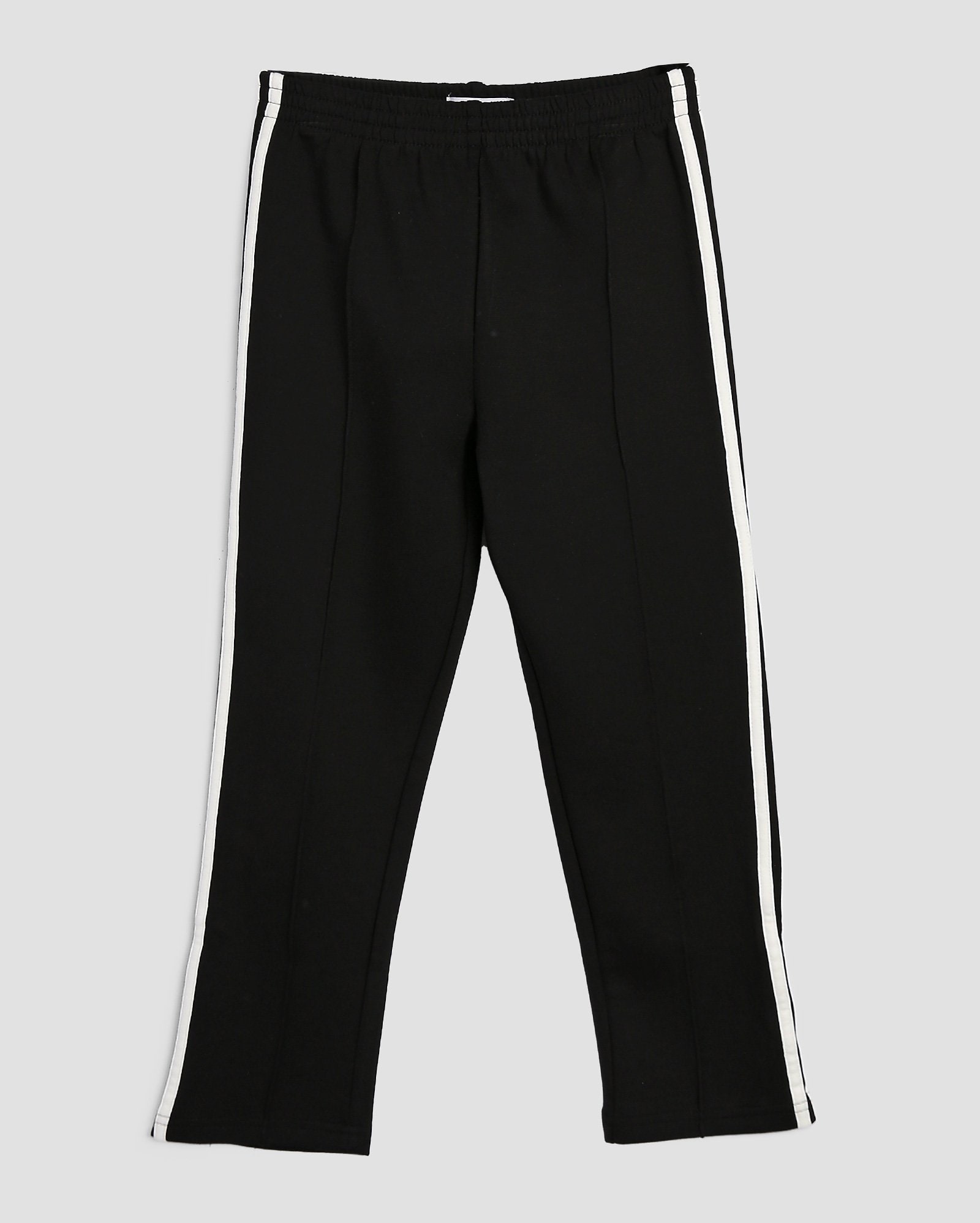 Calça de moletom infantil listra lateral 4-10A - Preto