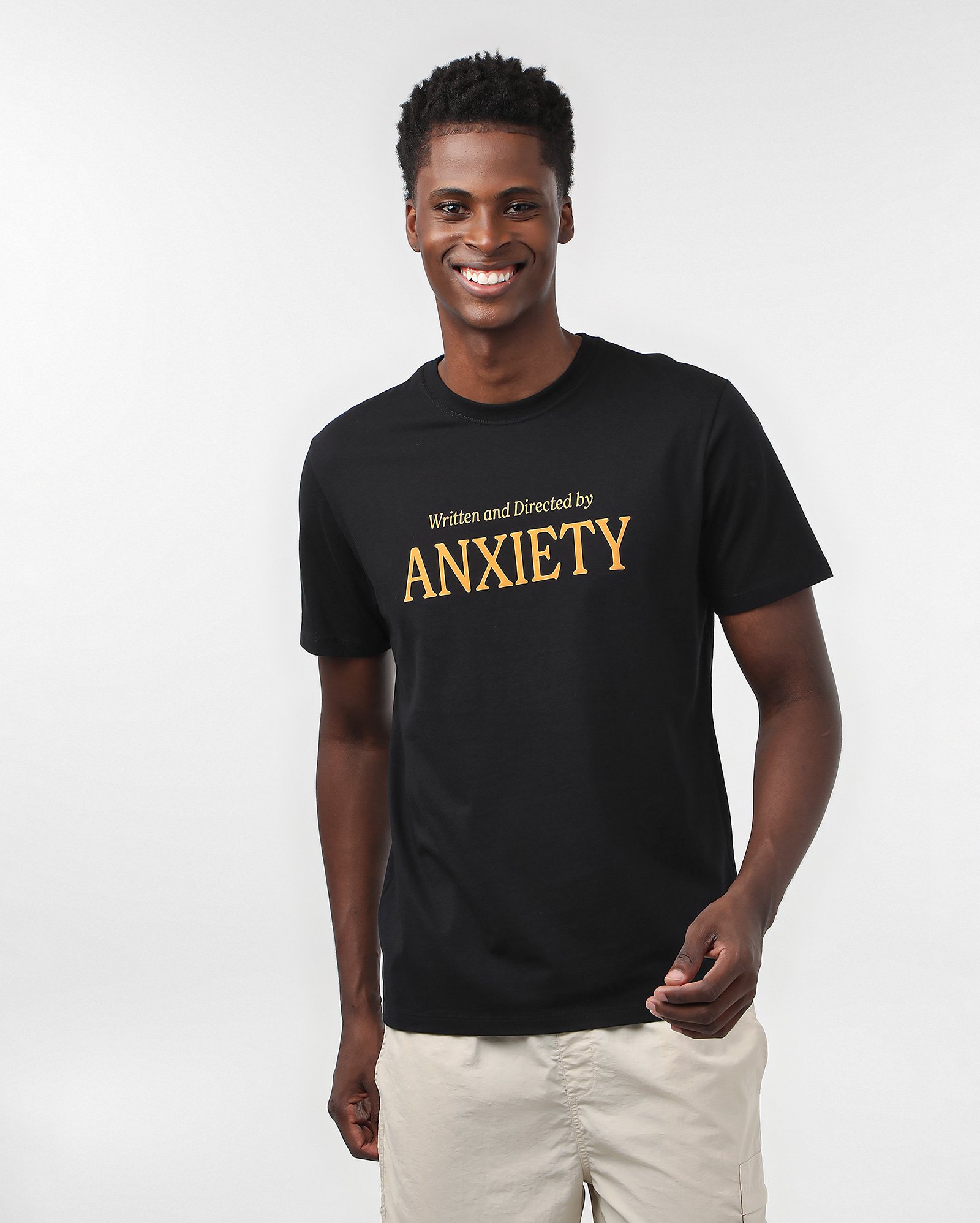 Camiseta masculina Anxiety manga curta preta | FANLAB