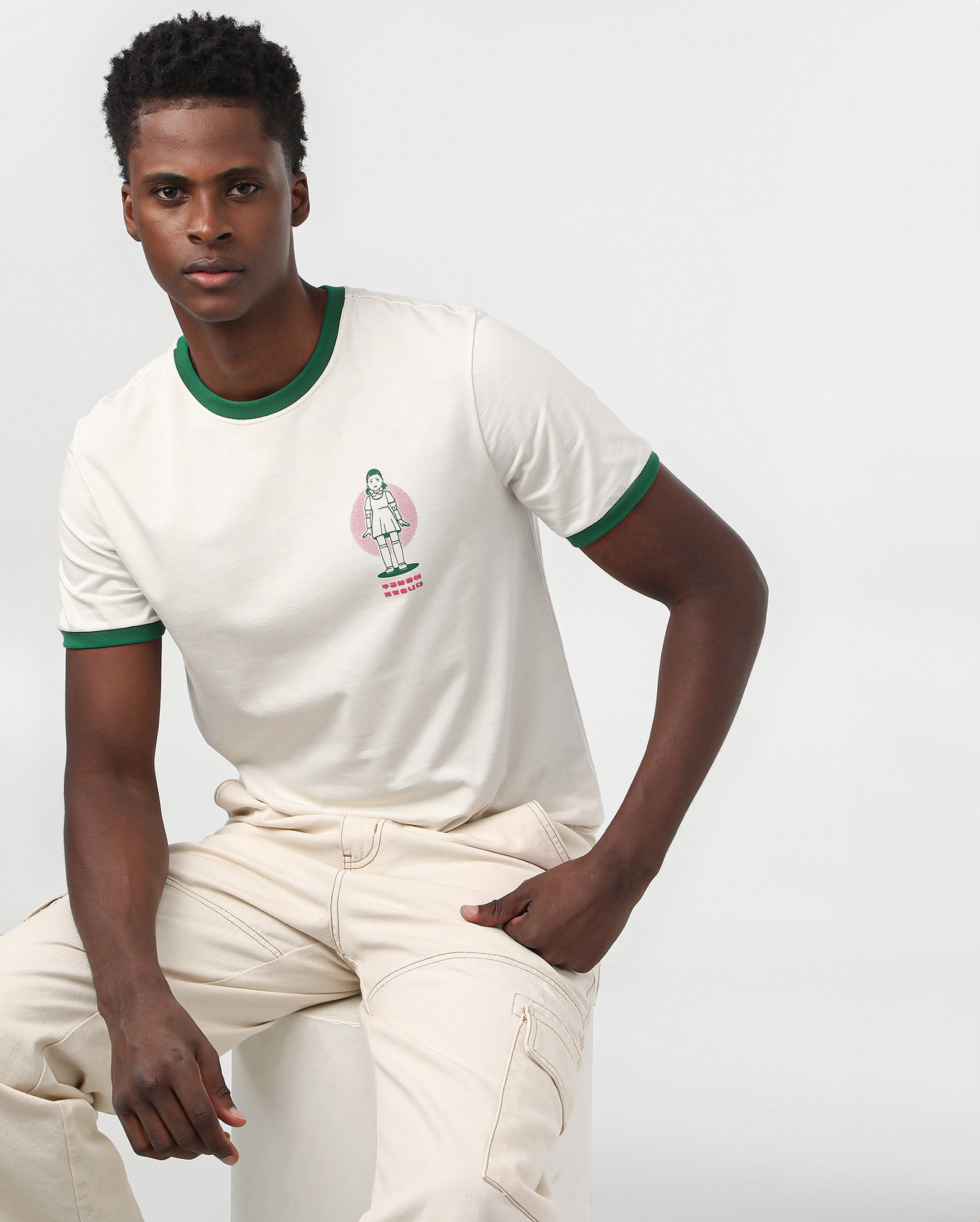 Camiseta masculina Netflix Round 6 bege | FANLAB