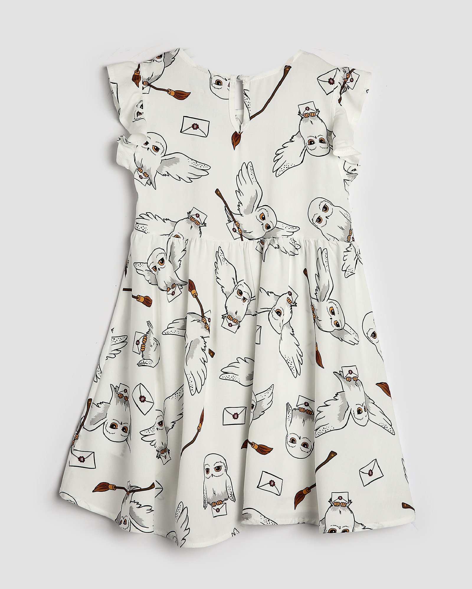 Vestido infantojuvenil evasê Harry Potter 2-12A branco | FANLAB
