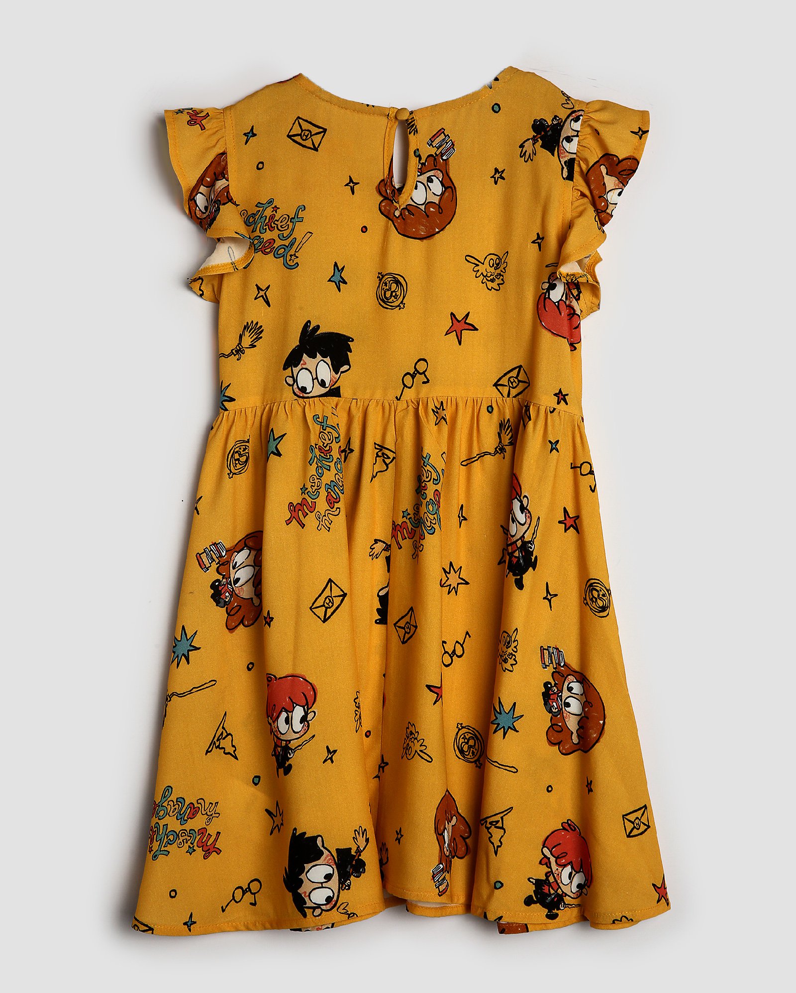 Vestido infantojuvenil Harry Potter 2-12A amarelo | FANLAB