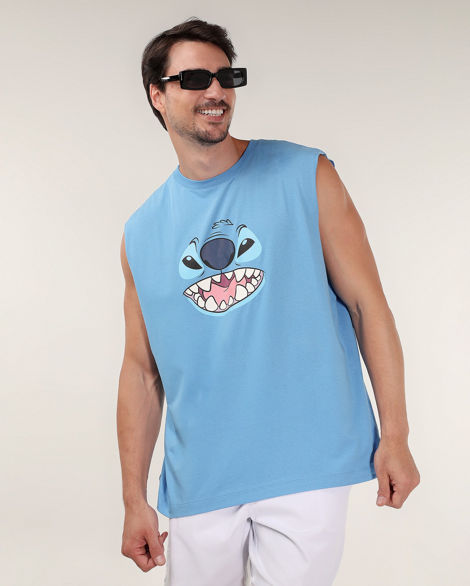 Regata masculina regular Stitch azul | Disney