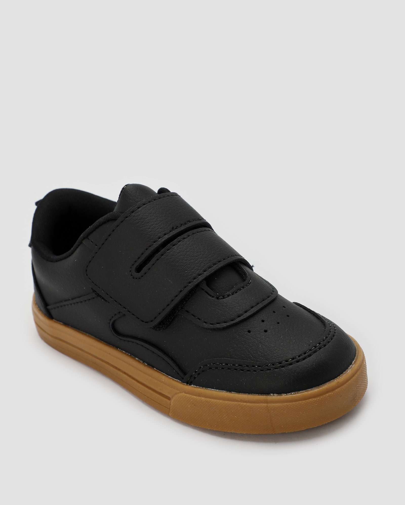 Tênis infantil casual com pespontos preto | Pequito