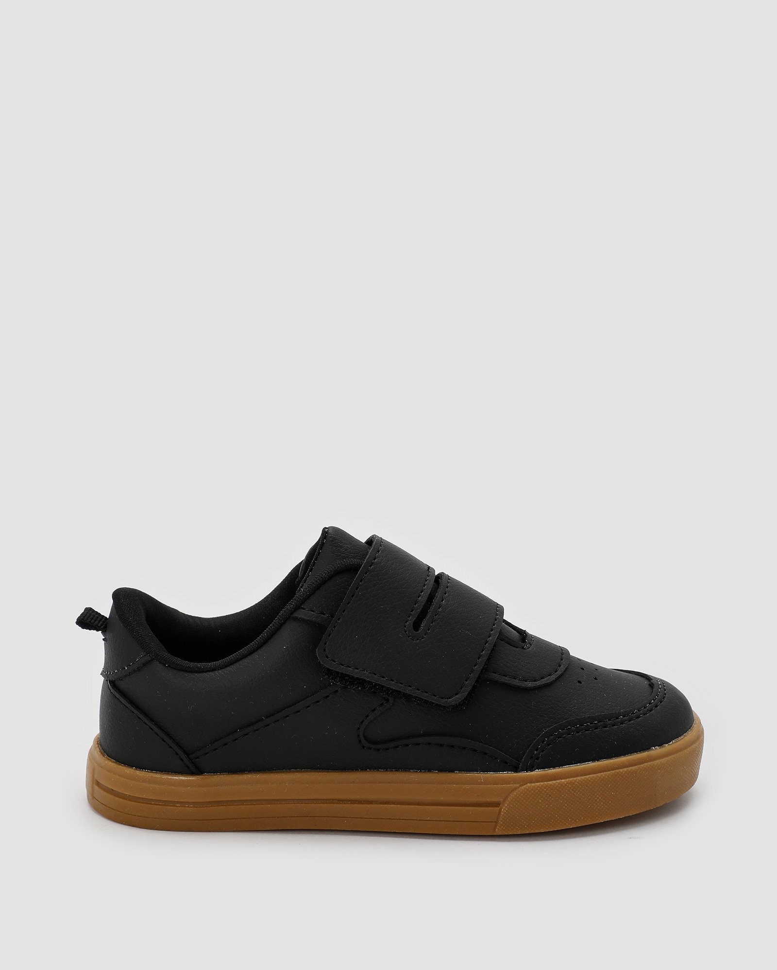 Tênis infantil casual com pespontos preto | Pequito
