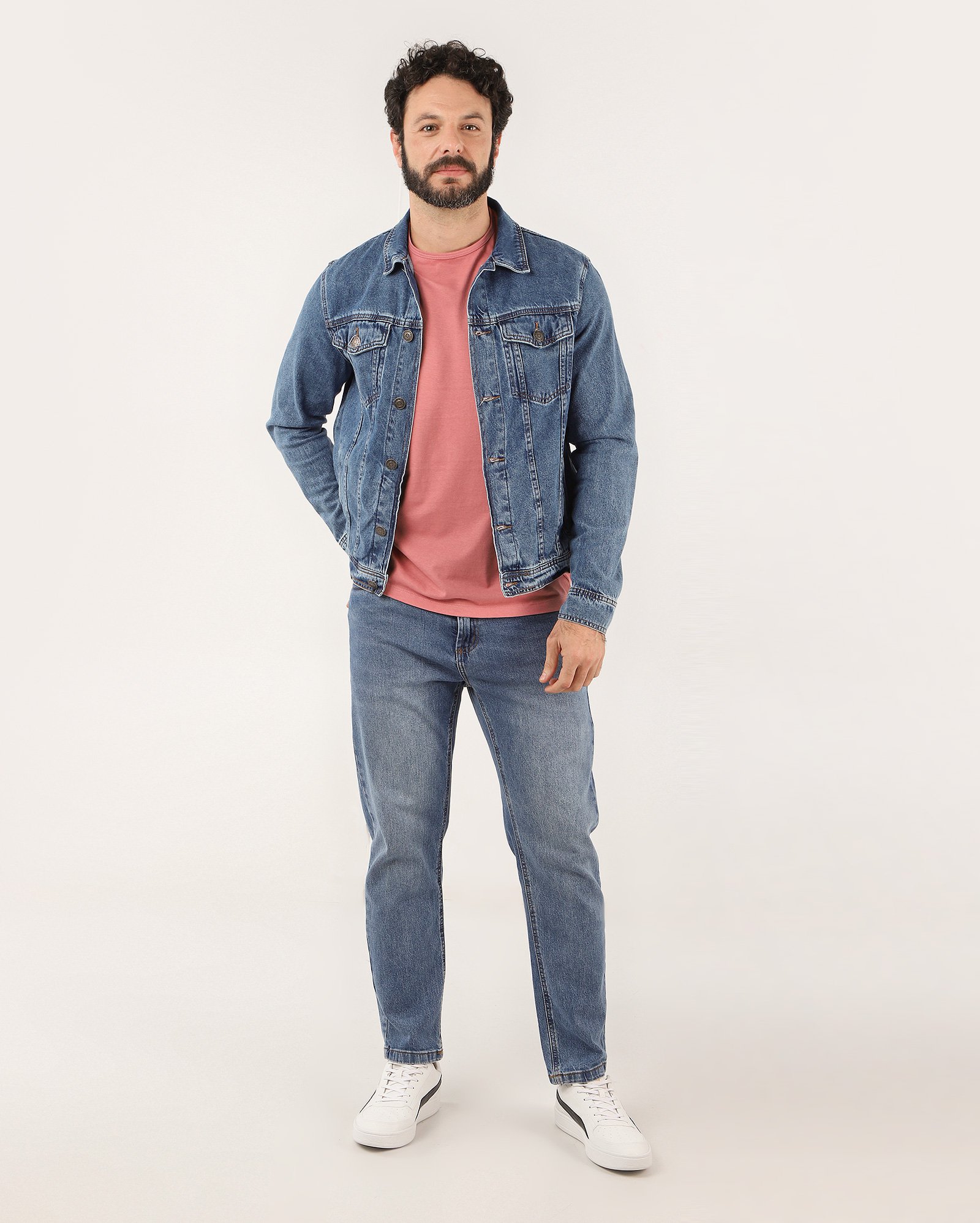 Jaqueta jeans masculina trucker com bolsos | Pool Jeans
