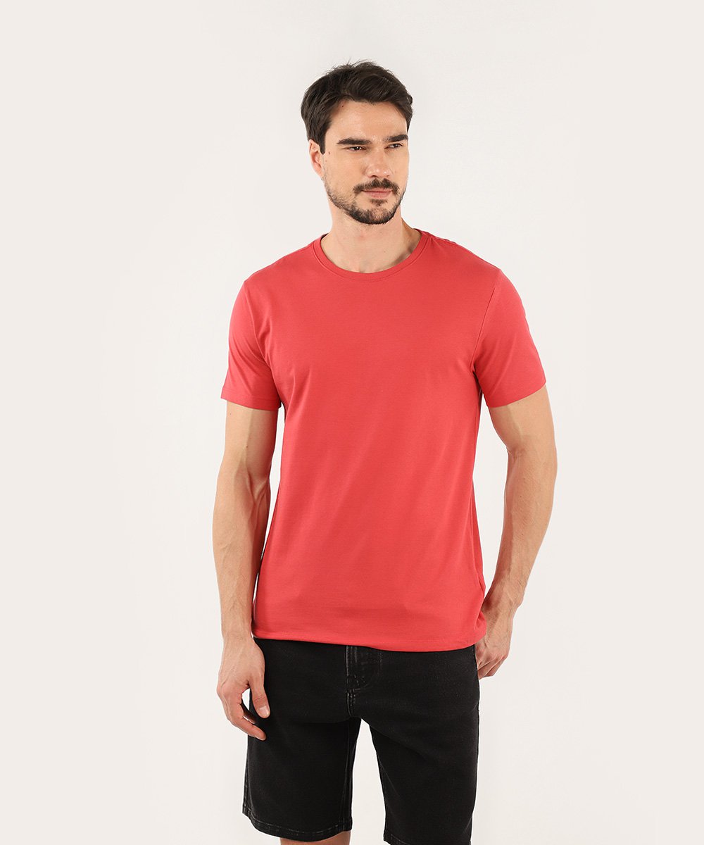 Camiseta masculina Essencial Regular - Vermelho
