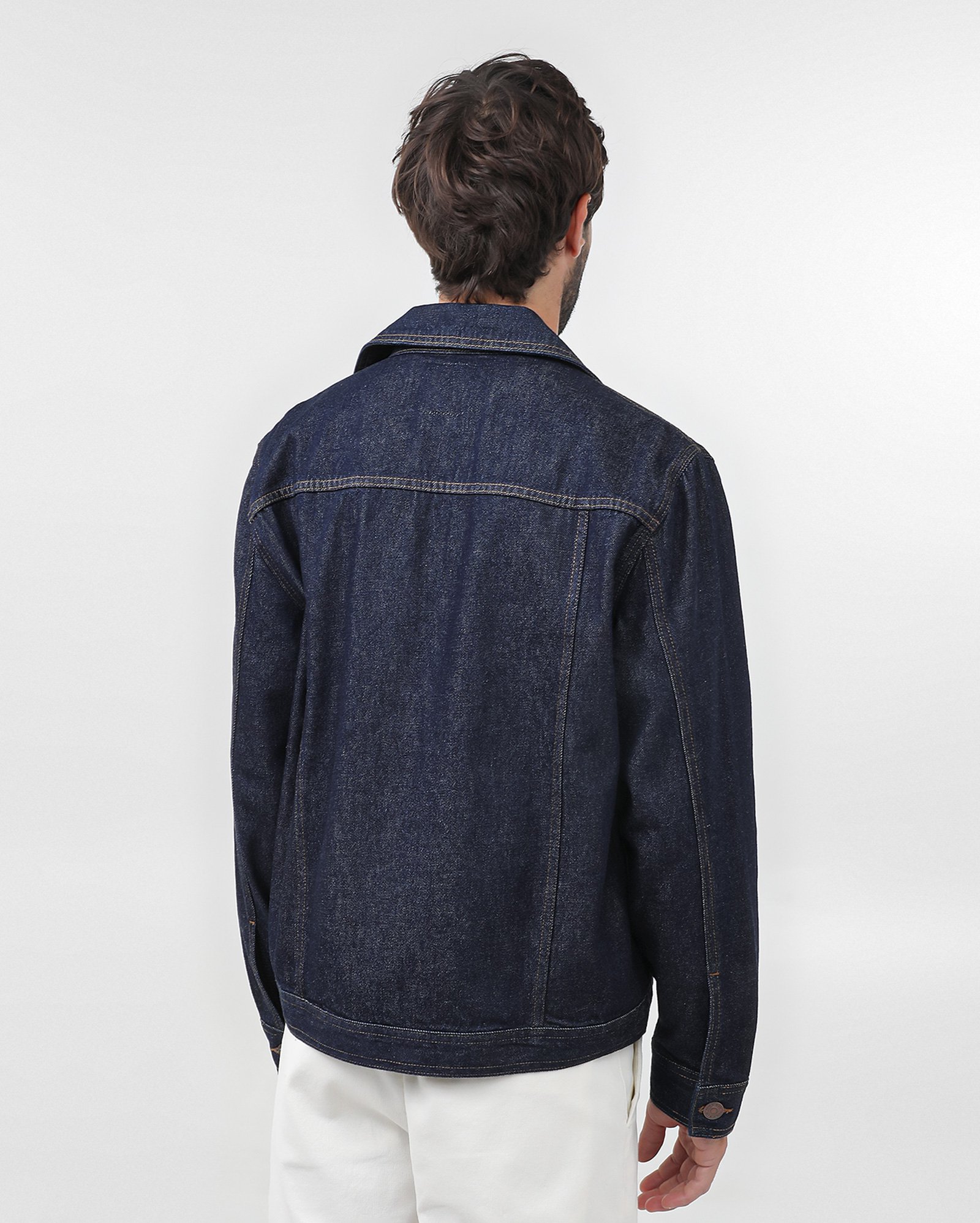 Jaqueta jeans masculina trucker com bolsos - Jeans Escuro | Pool Jeans