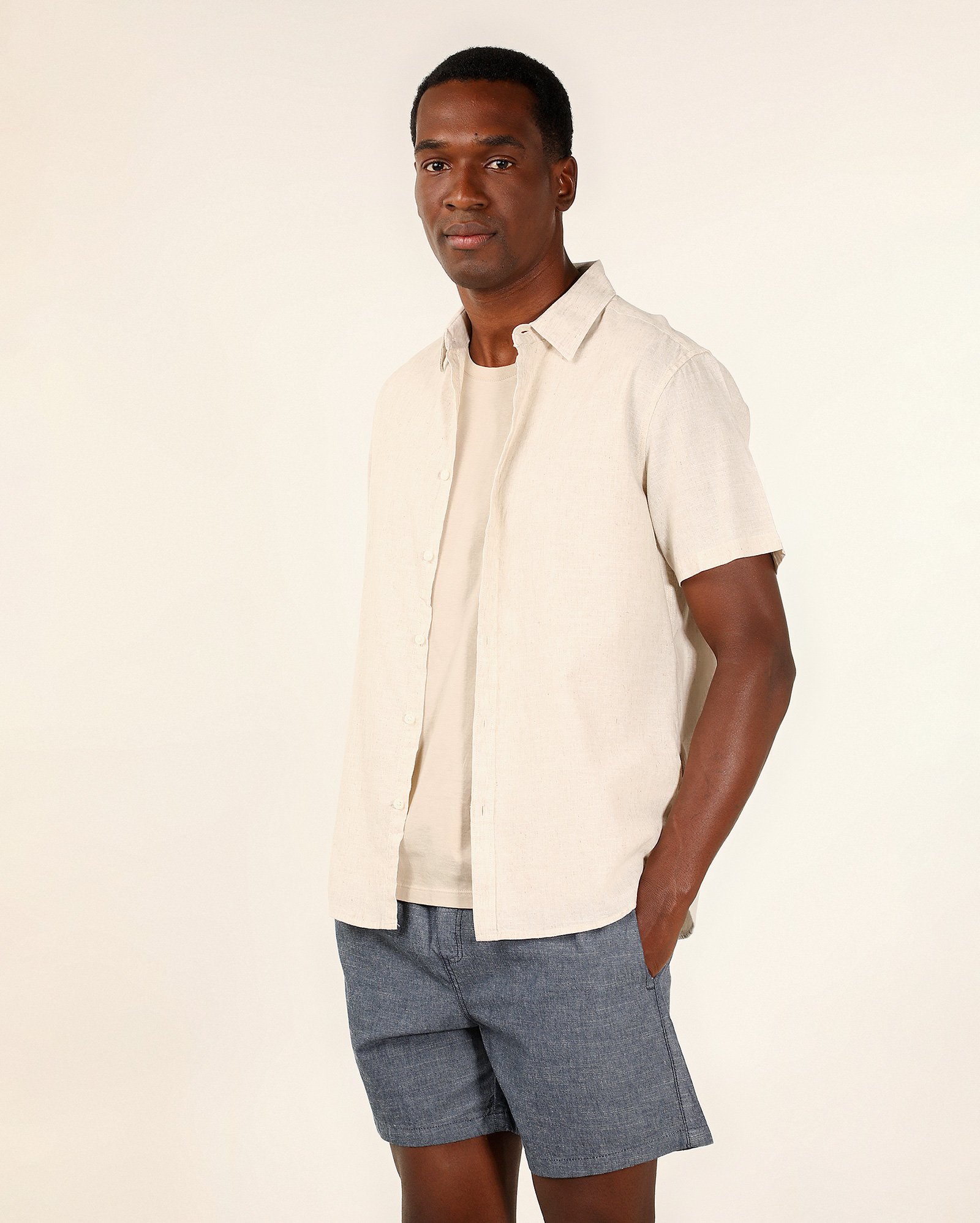 Bermuda sarja masculina com cós elástico e cordão - Azul Escuro | Pool Jeans
