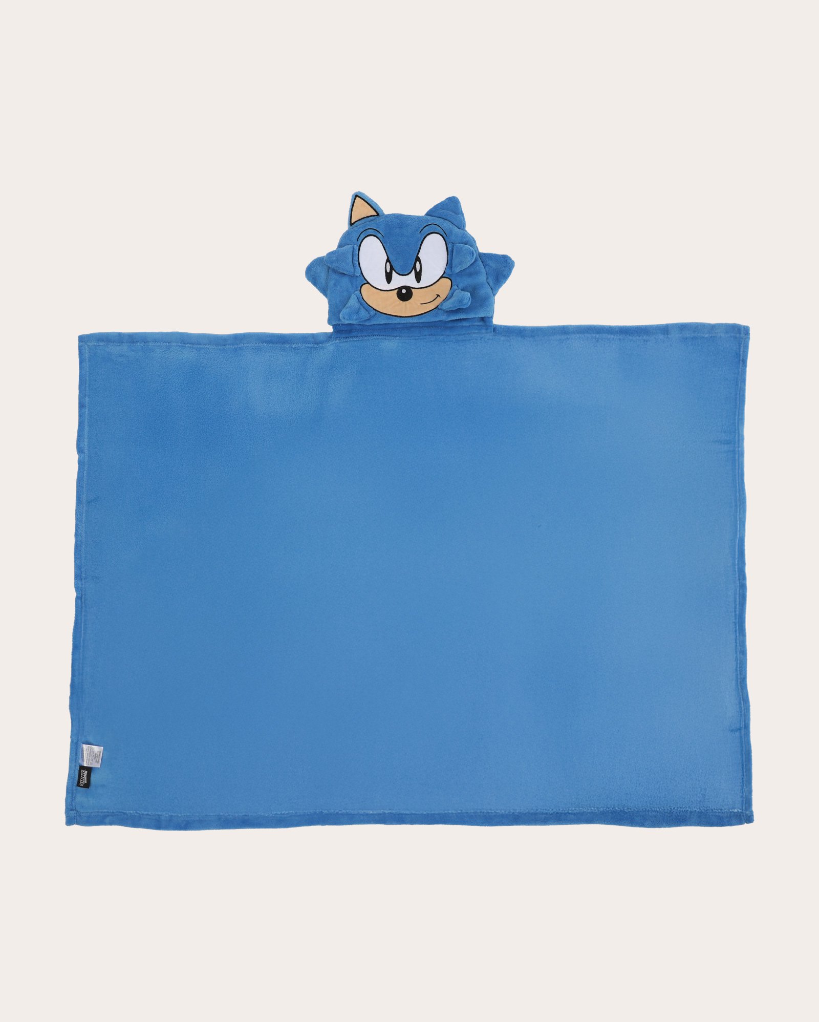 Manta infantil em fleece com capuz Sonic azul | Casa Riachuelo