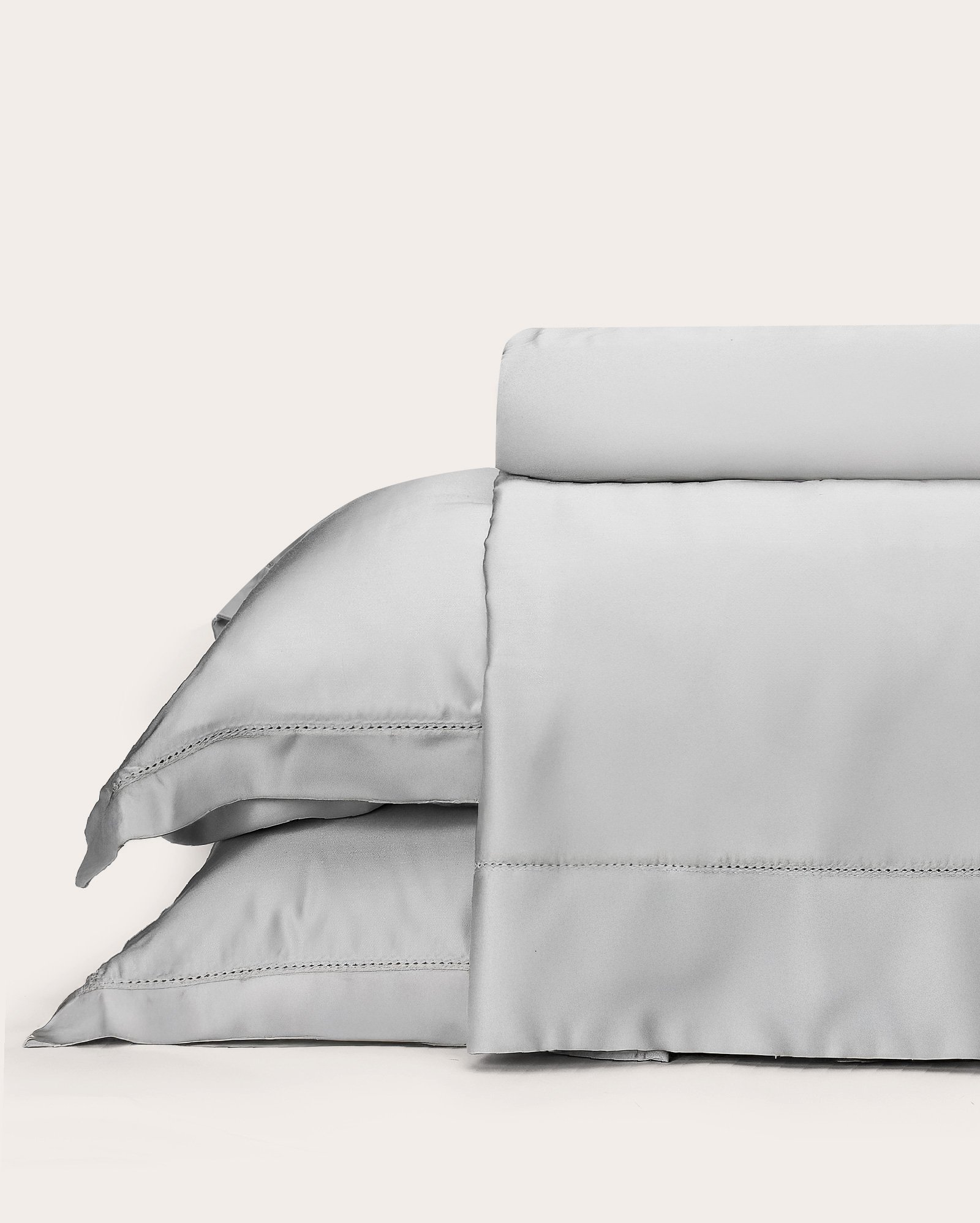 Jogo de cama bambu 300 fios - QUEEN Cinza Claro | Casa Riachuelo