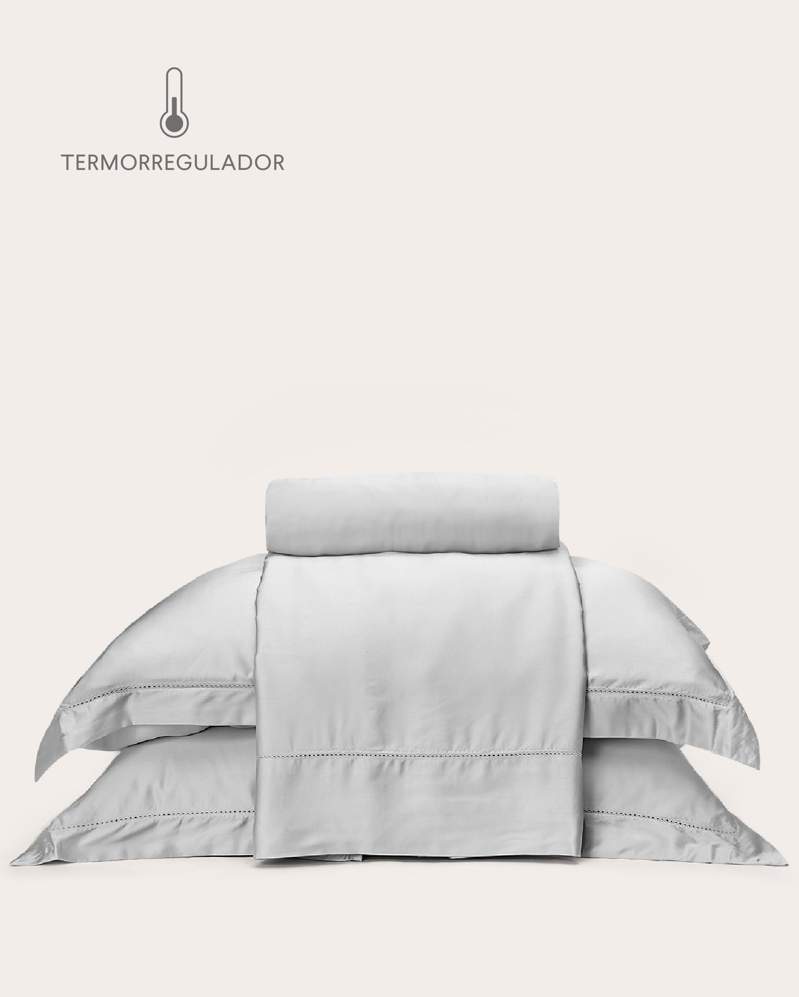 Jogo de cama bambu 300 fios - CASAL Cinza Claro | Casa Riachuelo