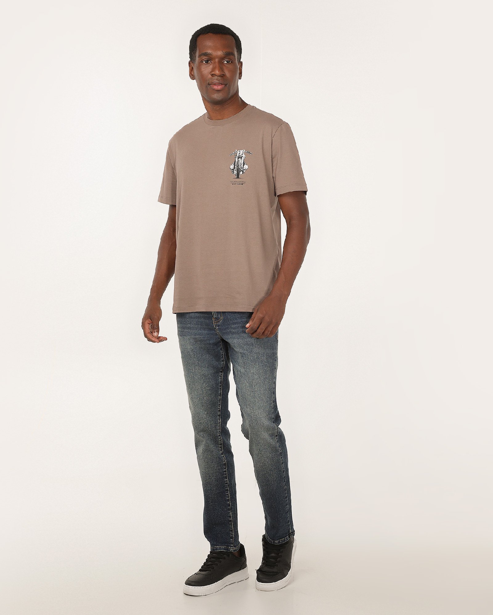 Calça jeans masculina slim com bolsos denim escuro | Pool 82