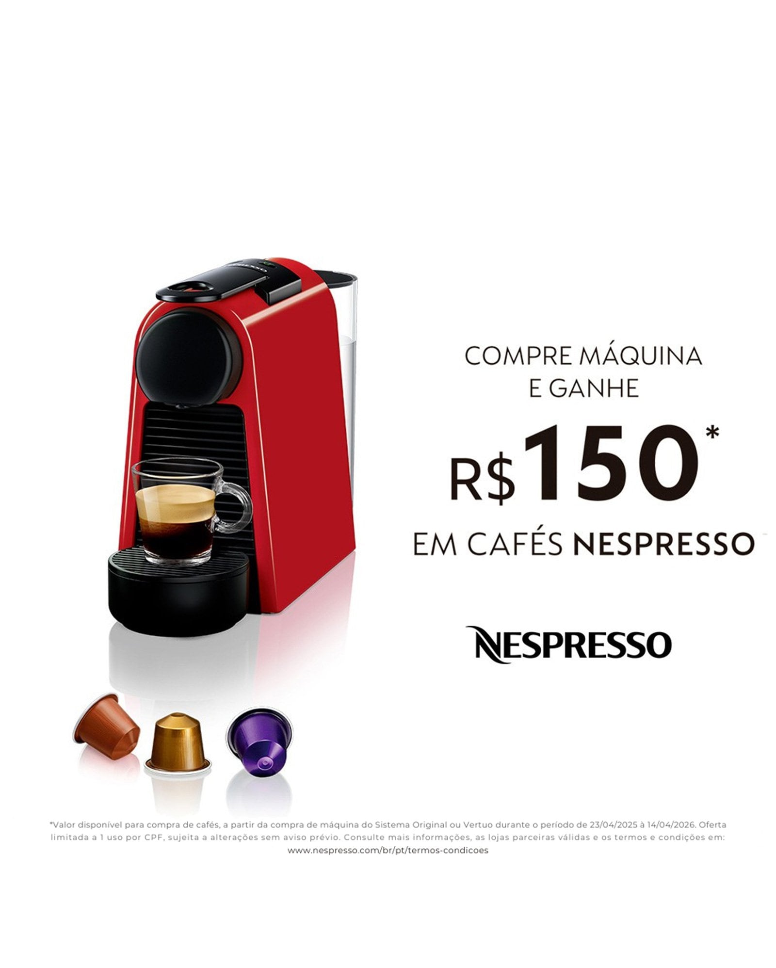 Cafeteira Expresso Nespresso Essenza Mini Vermelho 220v - D30br3rene2