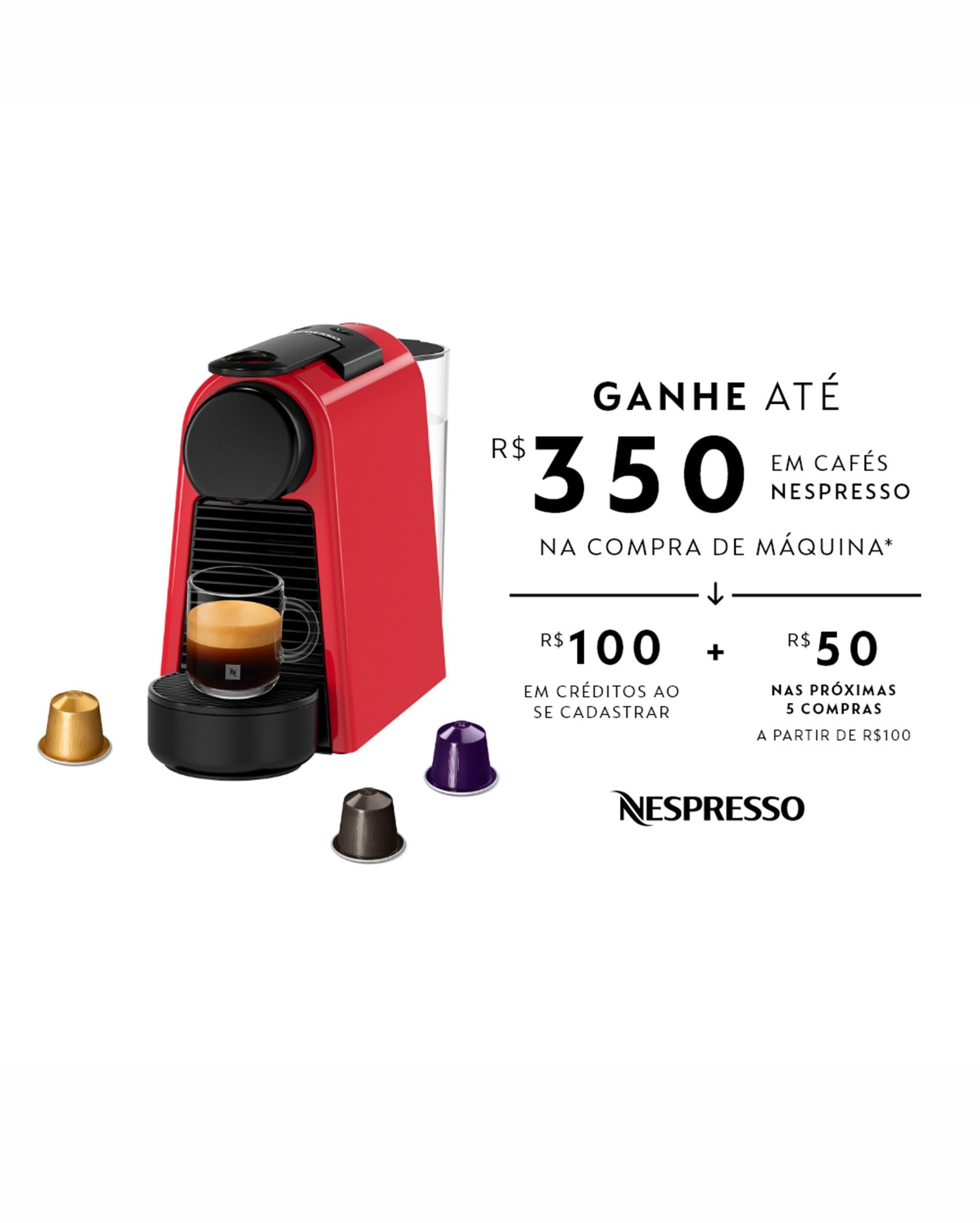 Cafeteira Expresso Nespresso Essenza Mini Vermelho 220v - D30br3rene2