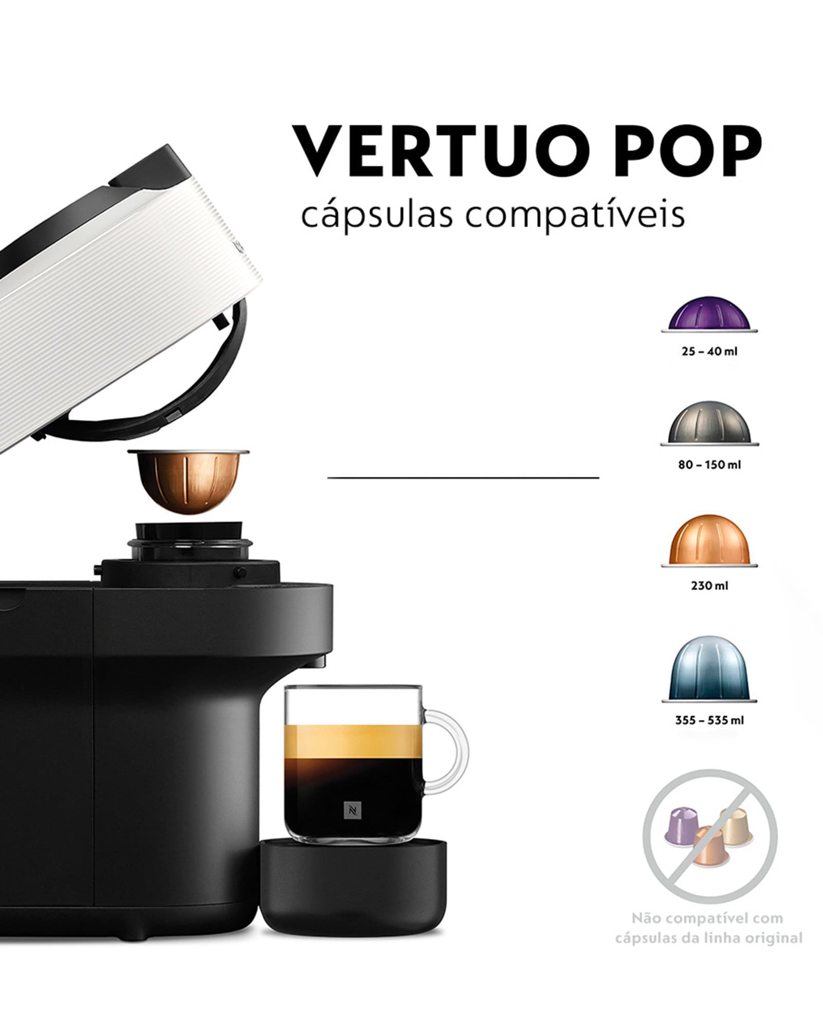 Riachuelo | Máquina de café vertuo pop GCV2-BR-WH-NE branca | Nespresso