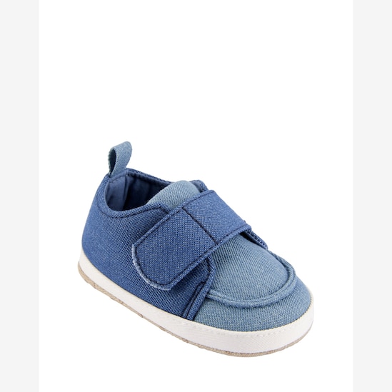 Sapato bebê cano baixo jeans com recortes azul | Carter's