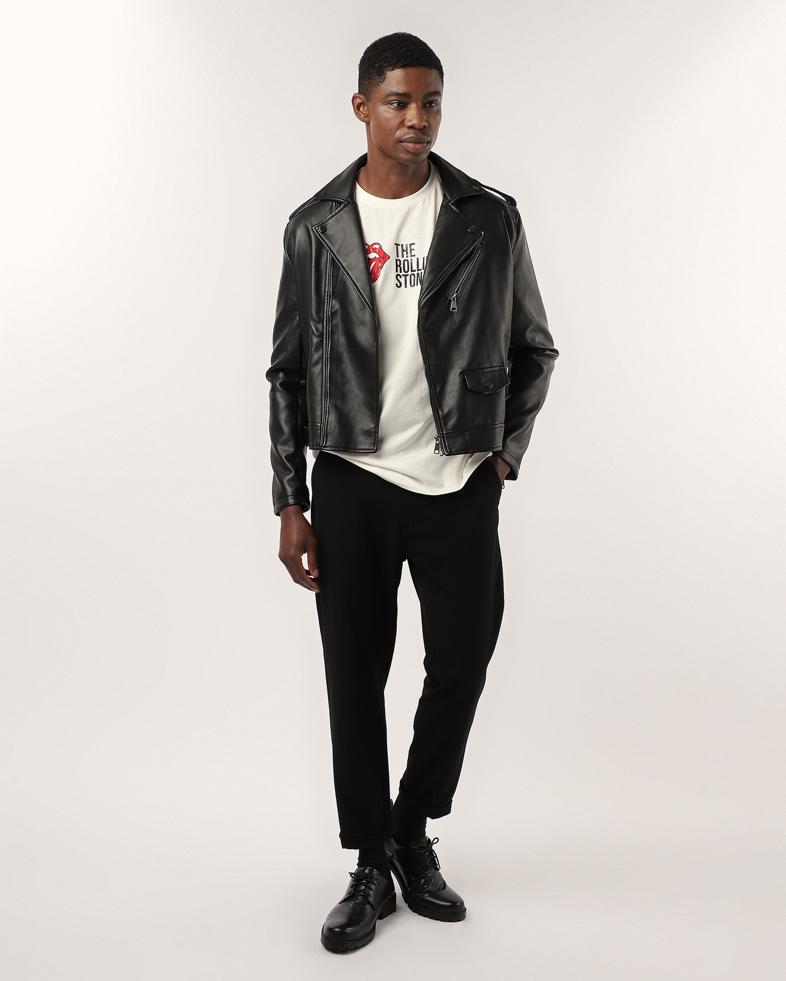 Camiseta masculina banda logo branca | The Rolling Stones