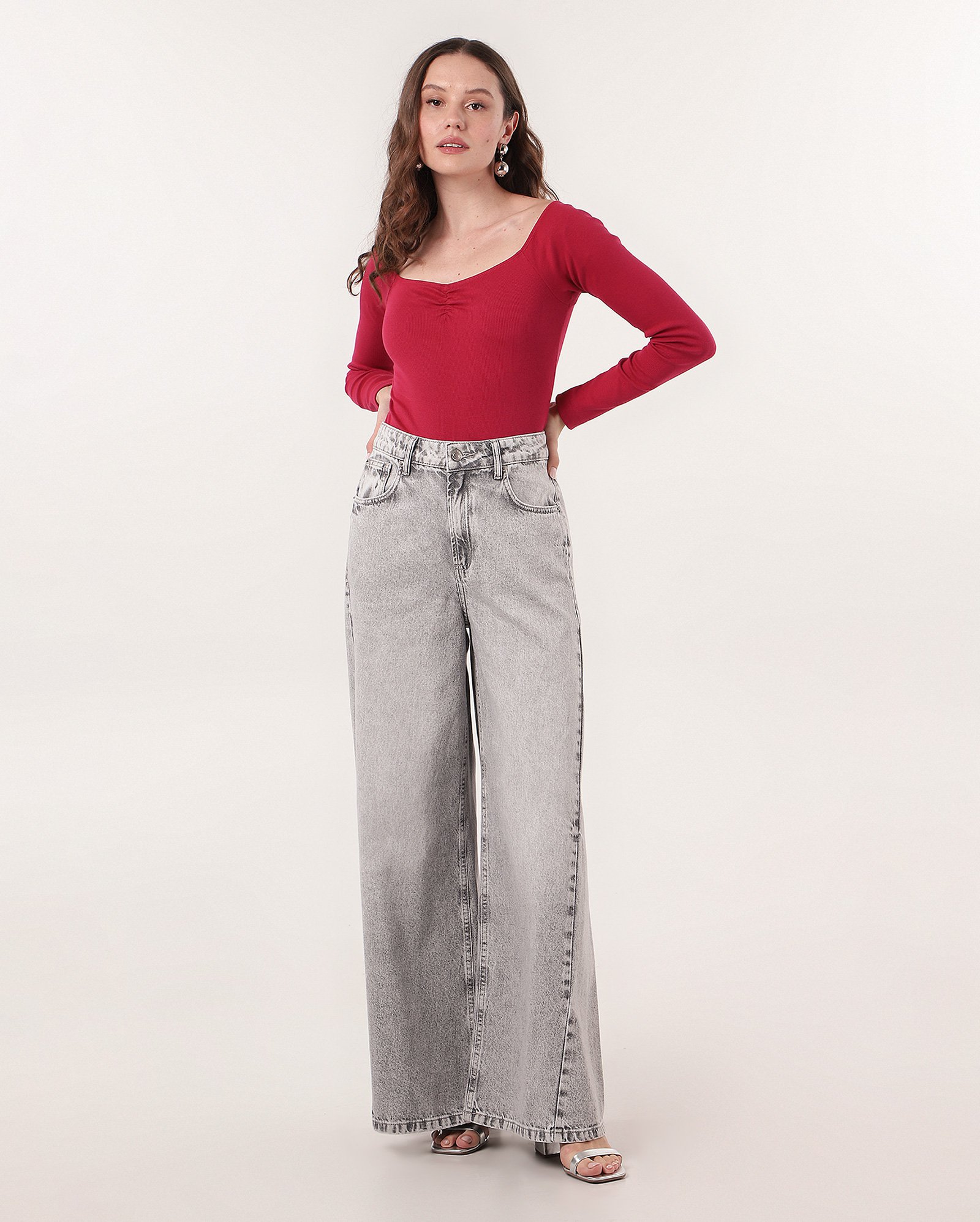 Blusa feminina Karidzia ombro a ombro canelada rosa | Pool — foto 2