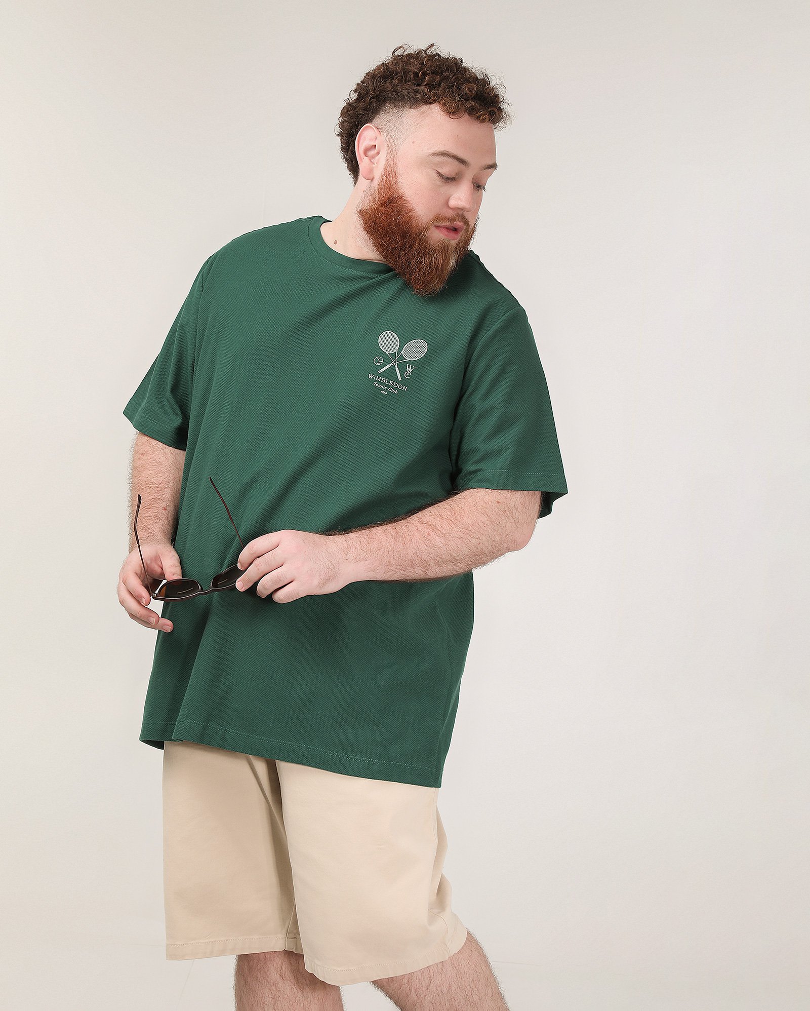 Bermuda sarja plus size masculina reta bolsos chino bege | Pool Jeans