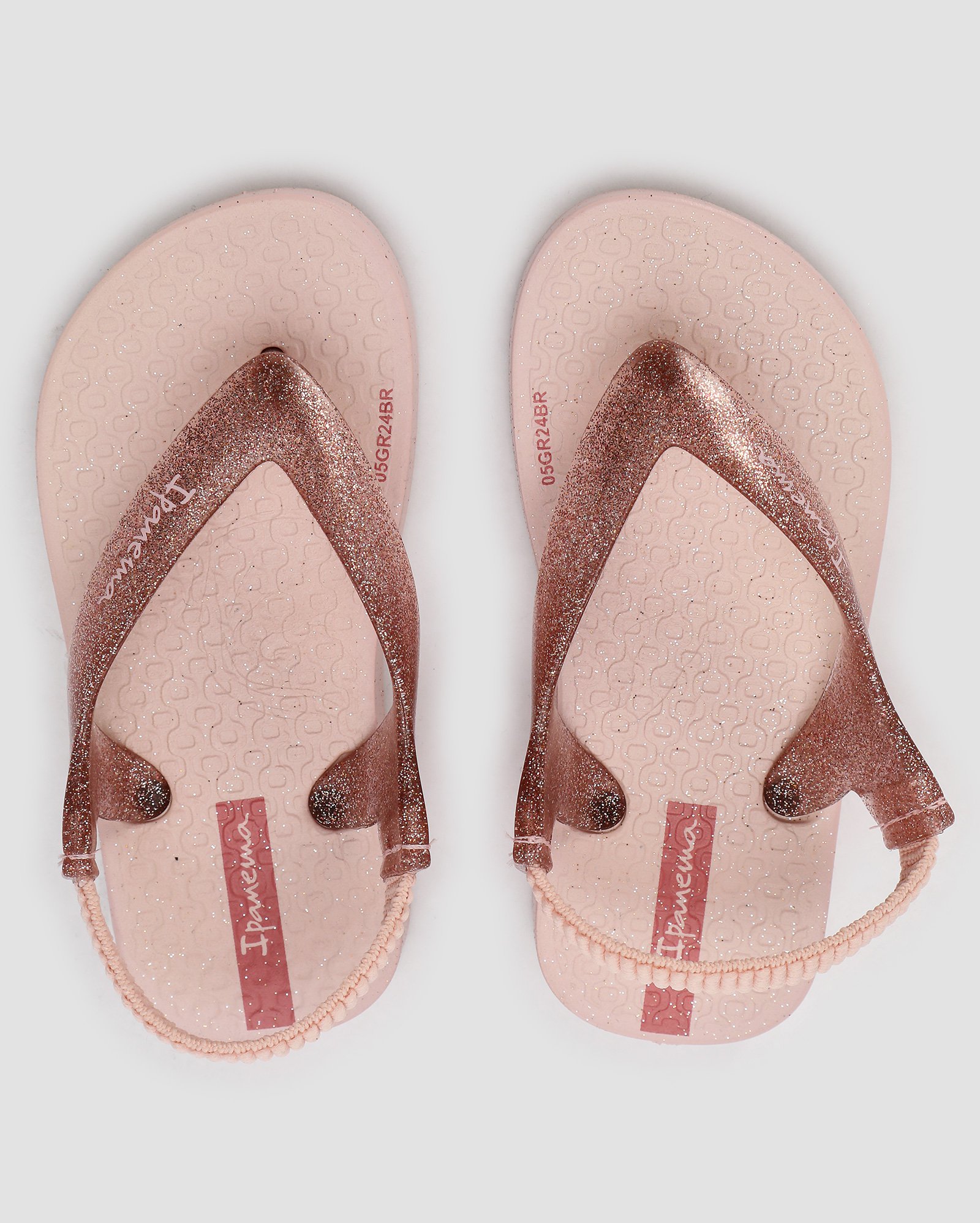 Chinelo bebê com glitter e tira elástica Ipanema rosa | Grendene