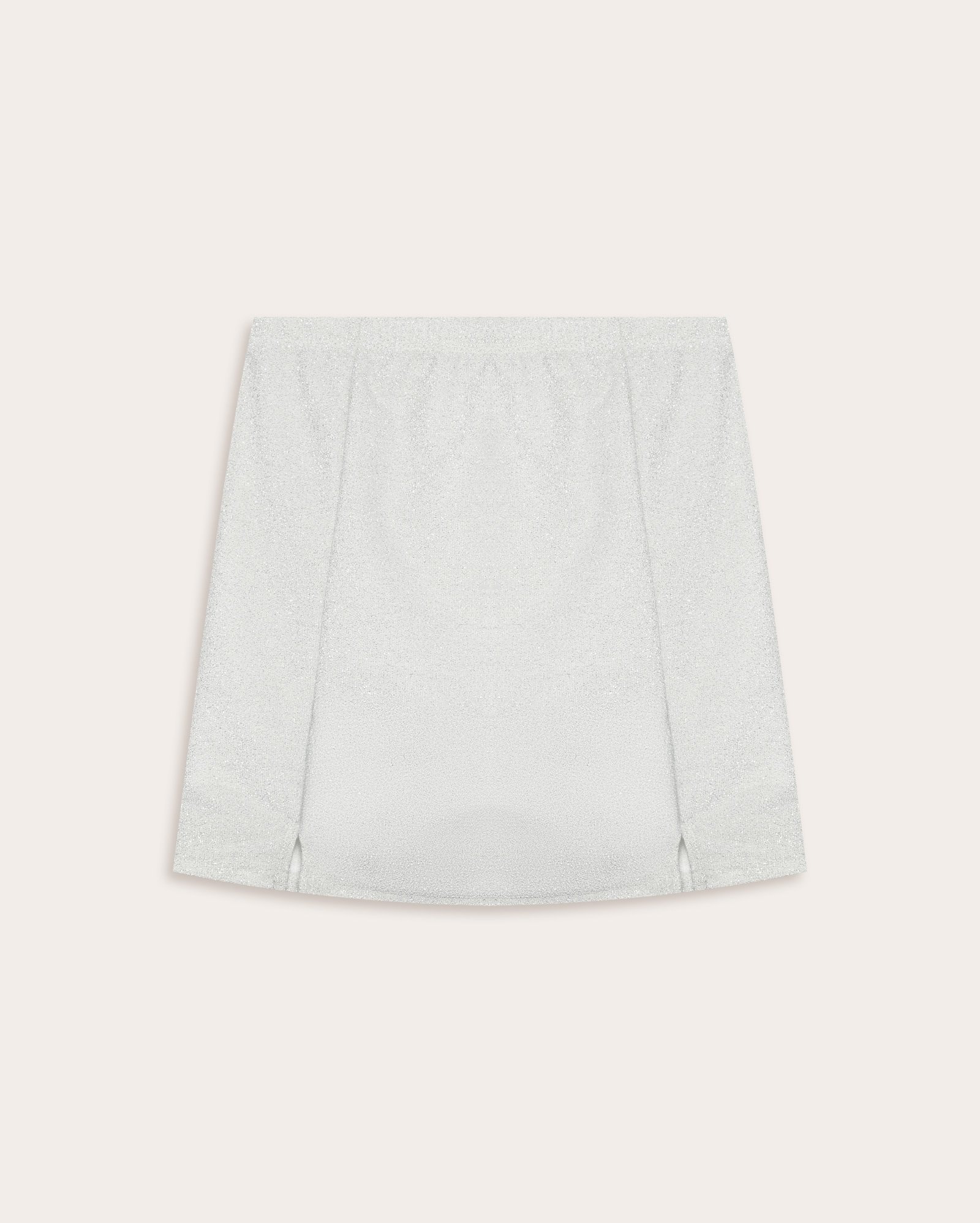 Saia curta juvenil reta com brilho - prata