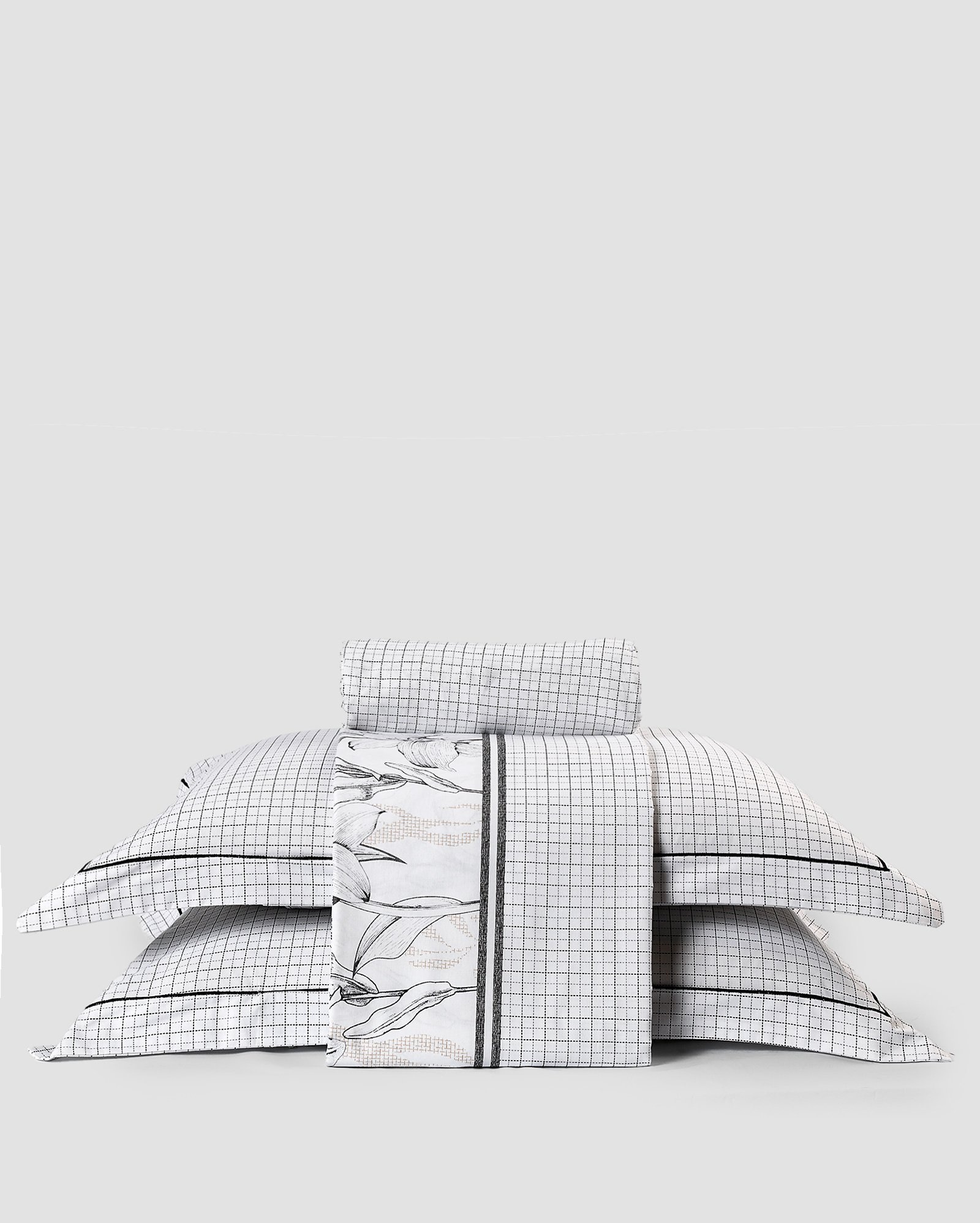 Jogo de cama percal 160 fios Margo estampado branco - QUEEN Branco | Casa Riachuelo