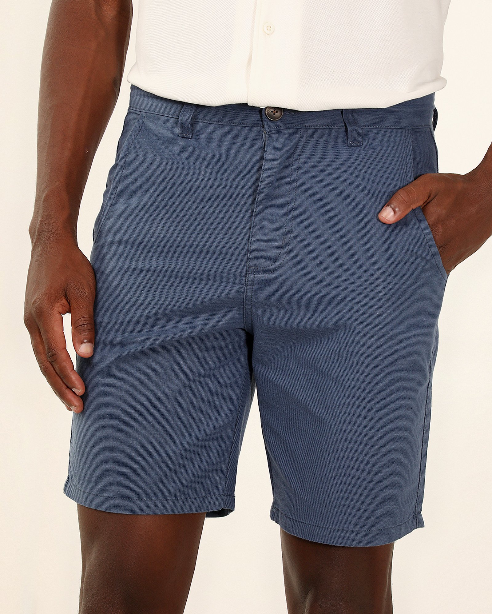 Bermuda jeans masculina slim destroyed - Azul Escuro | Pool Jeans