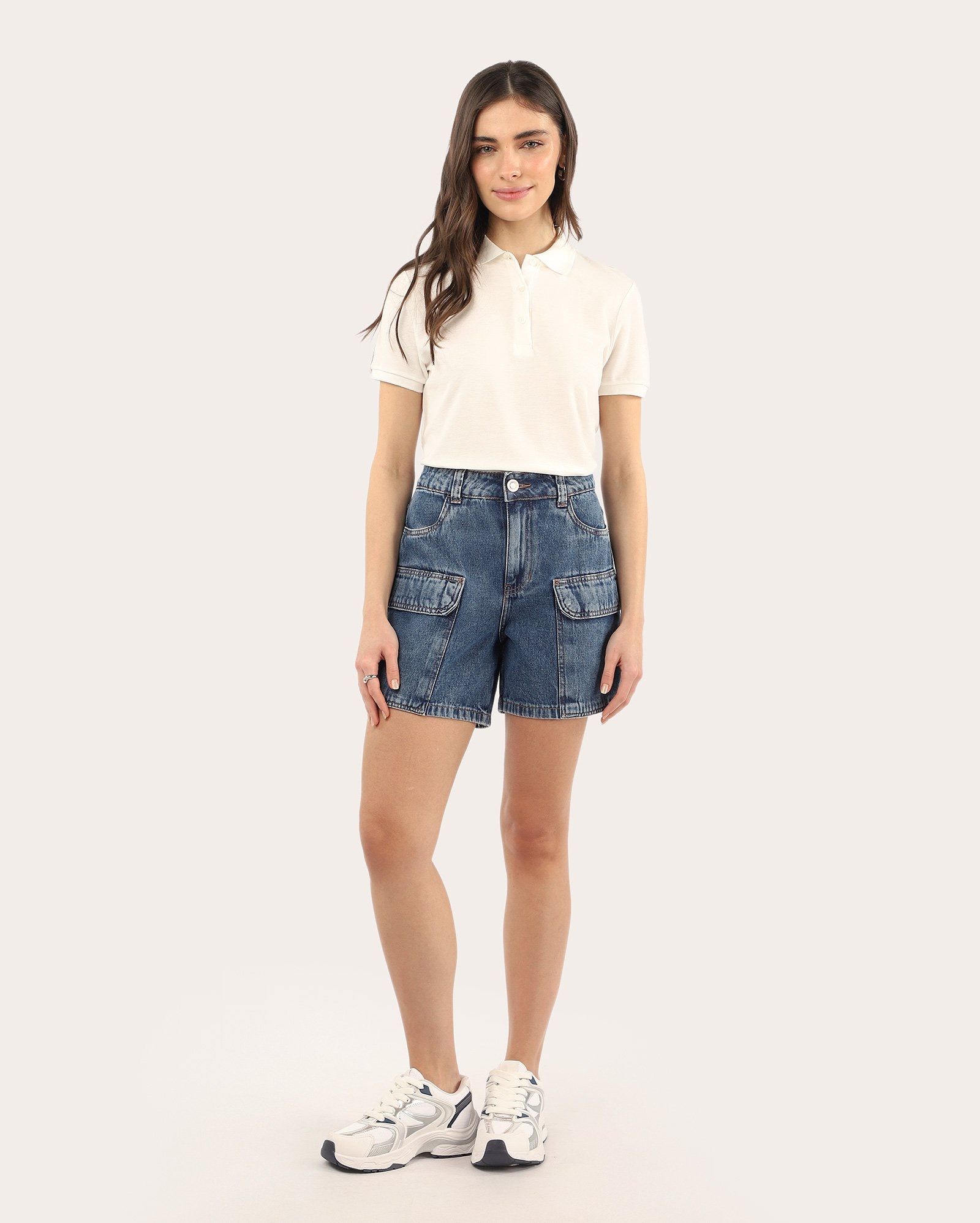 Camisa polo feminina Pool Legacy slim - Branco