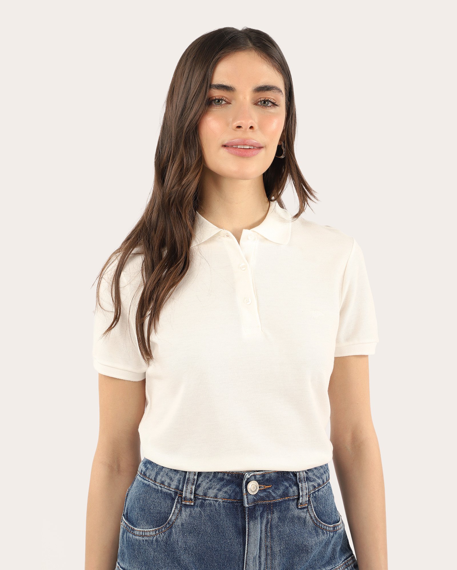 Camisa polo feminina Pool Legacy slim - Branco