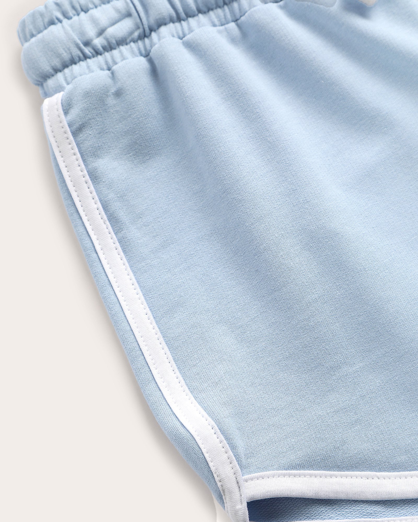 Short juvenil boxer em malha liso azul