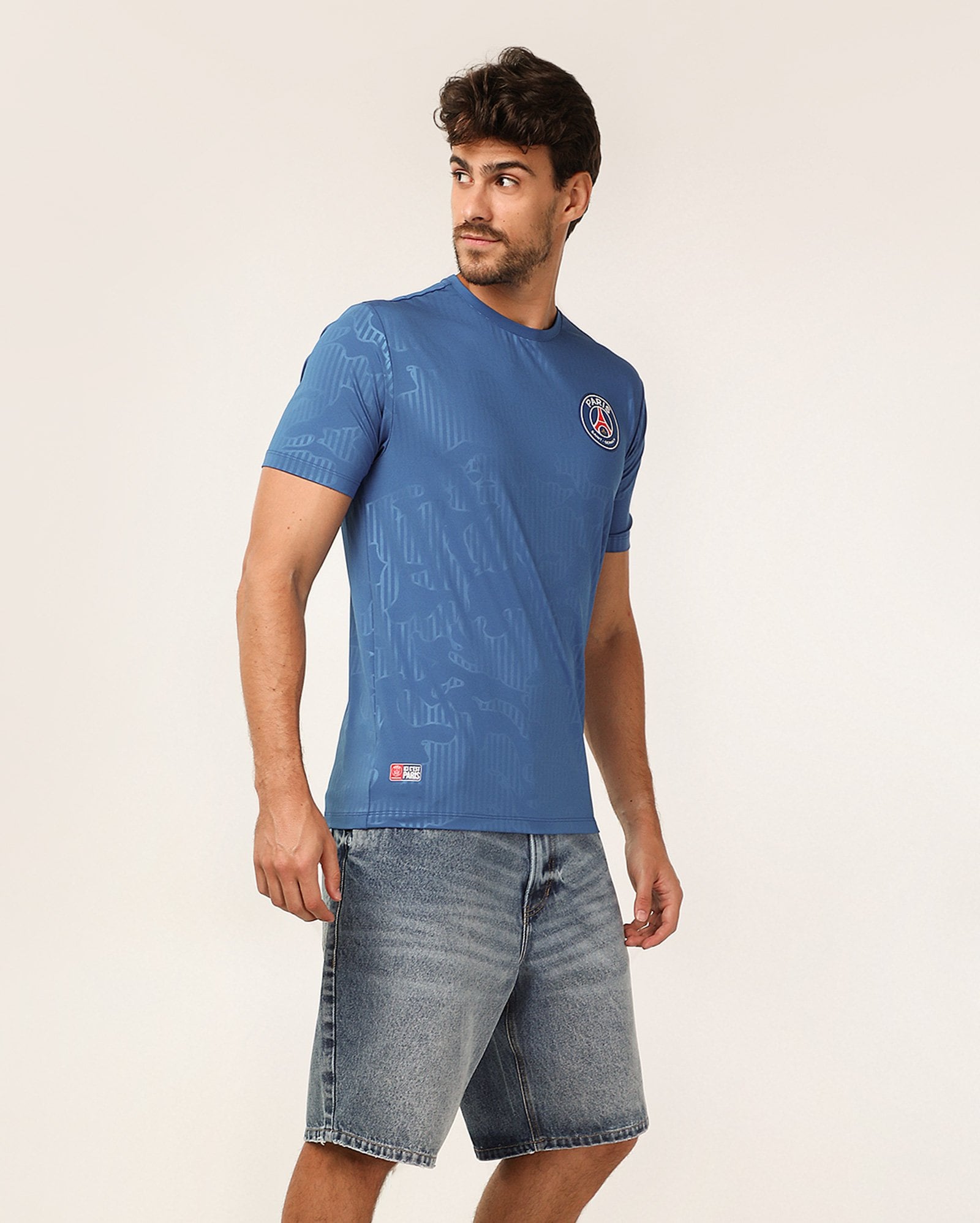 Bermuda jeans masculina loose estonada - Jeans Médio | Pool Jeans