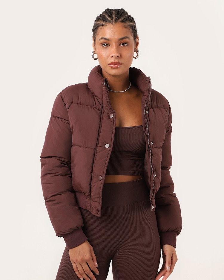 Riachuelo Jaqueta feminina puffer gola alta Serena Vinho