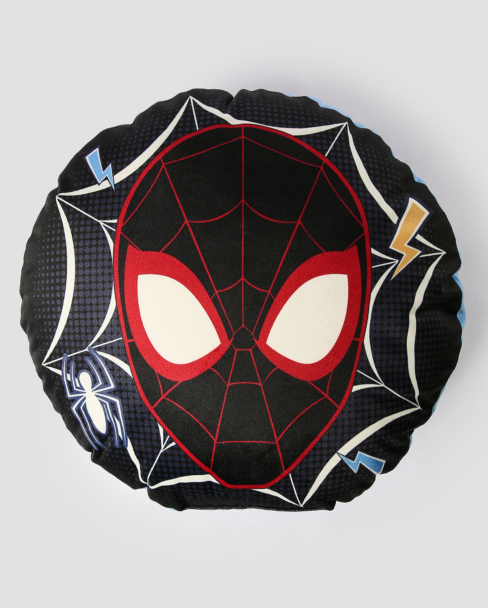 Almofada redonda dupla face Homem-Aranha Miles multicor | Casa Riachuelo